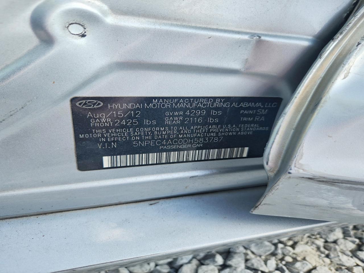 2013 Hyundai Sonata Limited Серый vin: 5NPEC4AC0DH583787