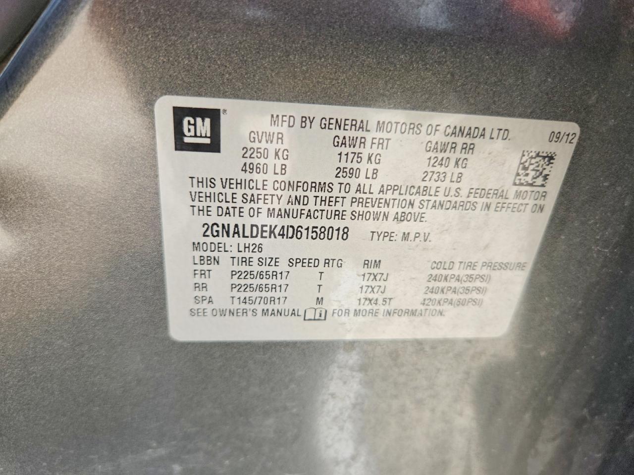 2013 Chevrolet Equinox Lt Серый vin: 2GNALDEK4D6158018