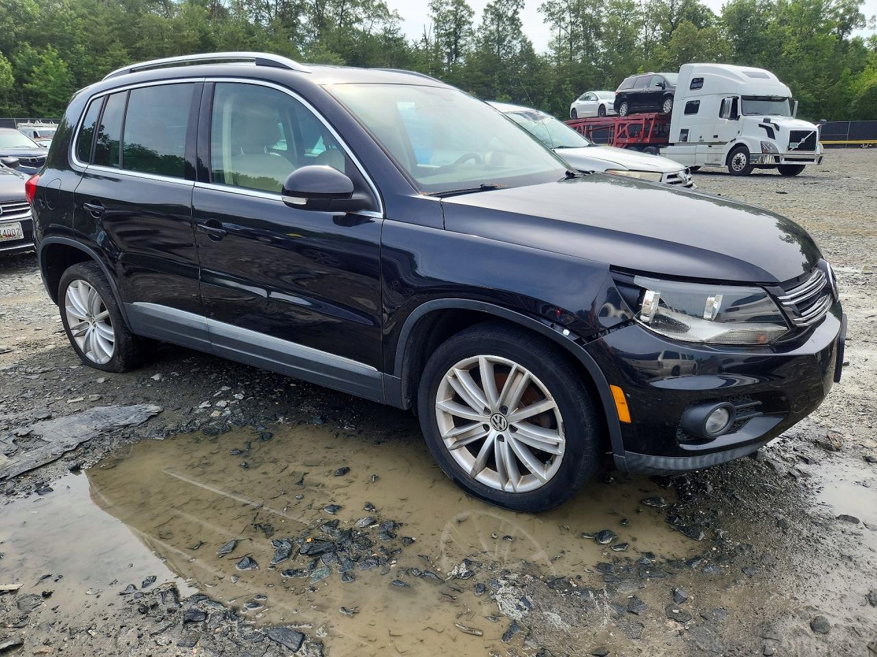 2014 Volkswagen Tiguan S Black vin: WVGAV3AXXEW608871