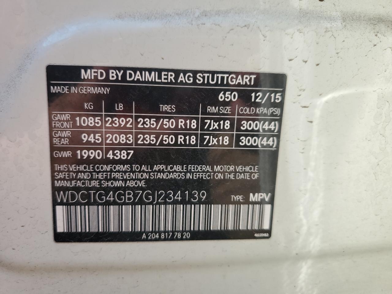 2016 Mercedes-benz Gla 250 4matic Белый vin: WDCTG4GB7GJ234139