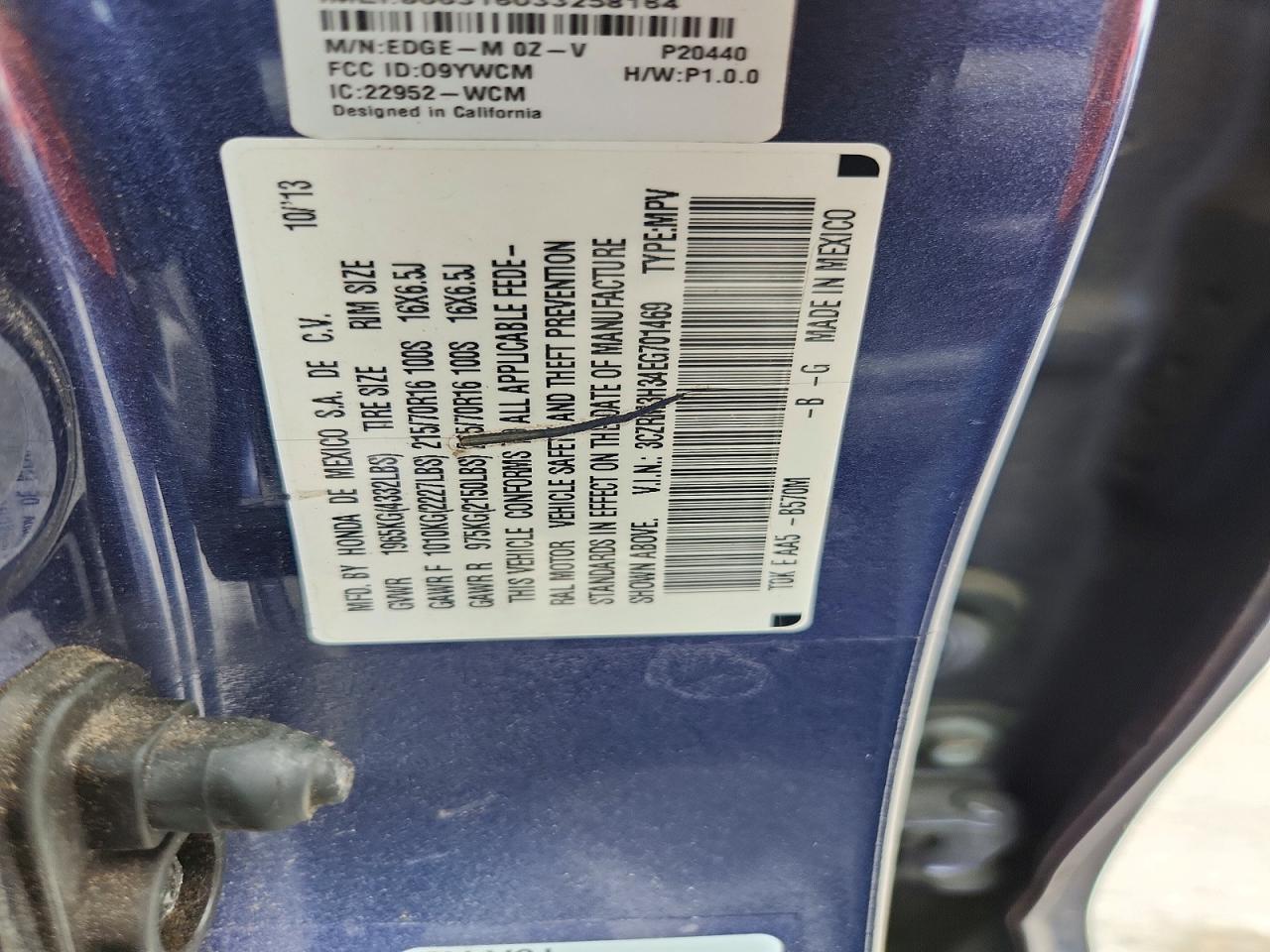2014 Honda Cr-v Lx Blue vin: 3CZRM3H34EG701469