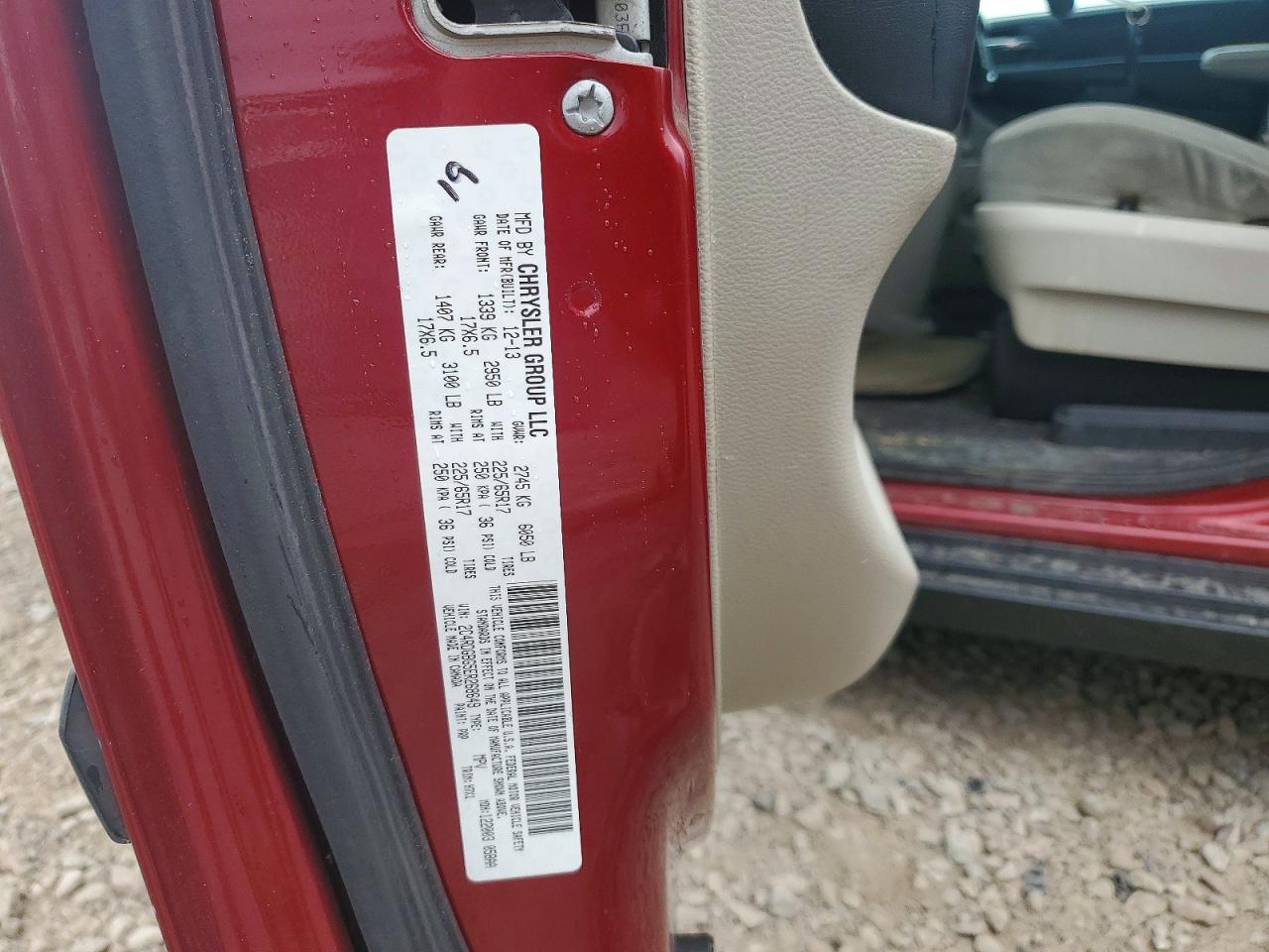 2014 Dodge Grand Caravan Se Red vin: 2C4RDGBG5ER268649