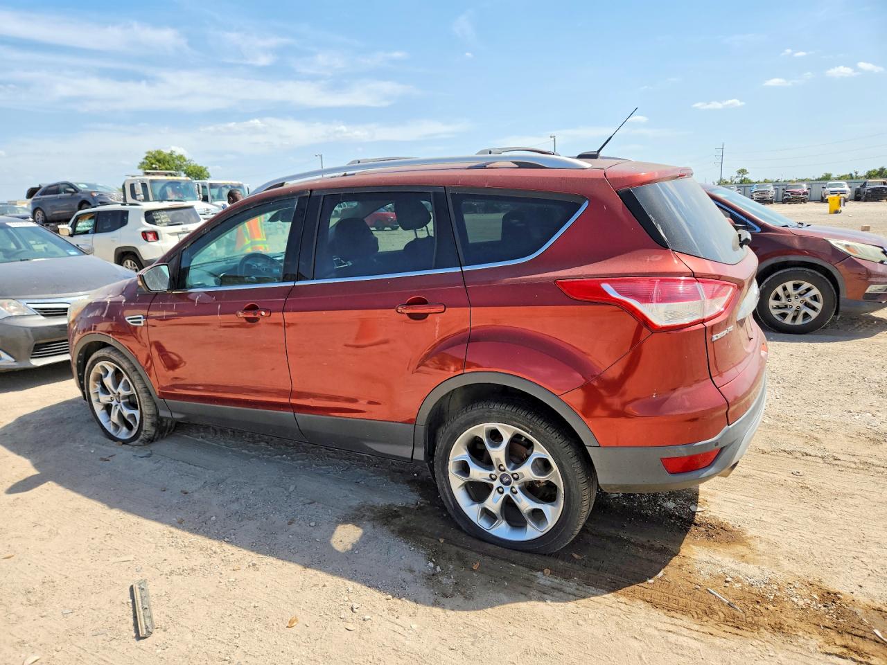 2014 Ford Escape Titanium Red vin: 1FMCU0J97EUB97890