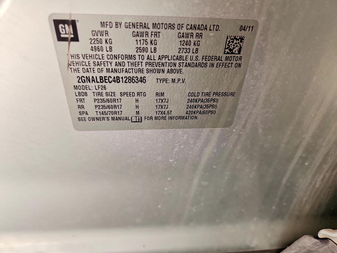 2011 Chevrolet Equinox Ls Silver vin: 2GNALBEC4B1286346