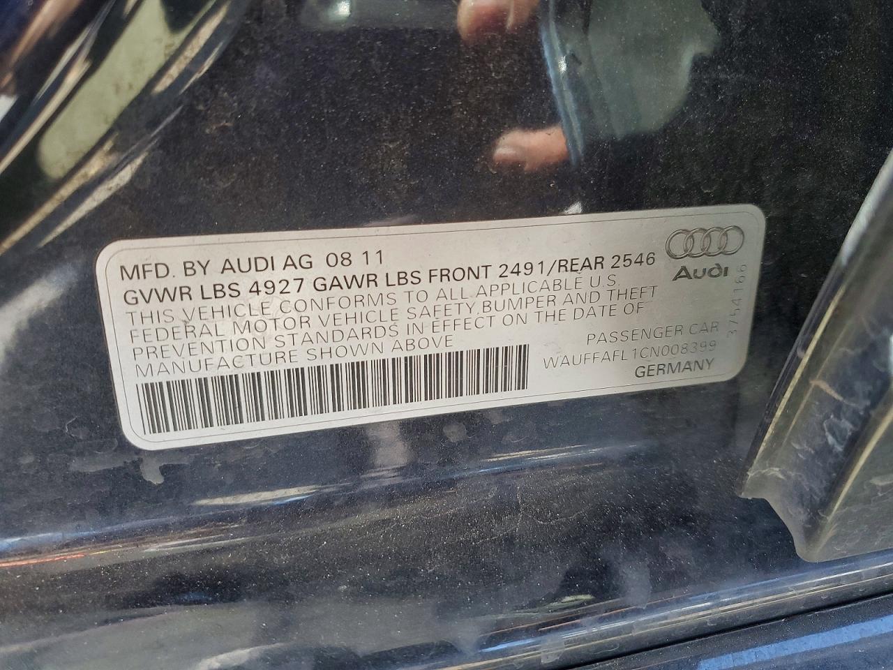 2012 Audi A4 Premium Plus Blue vin: WAUFFAFL1CN008399