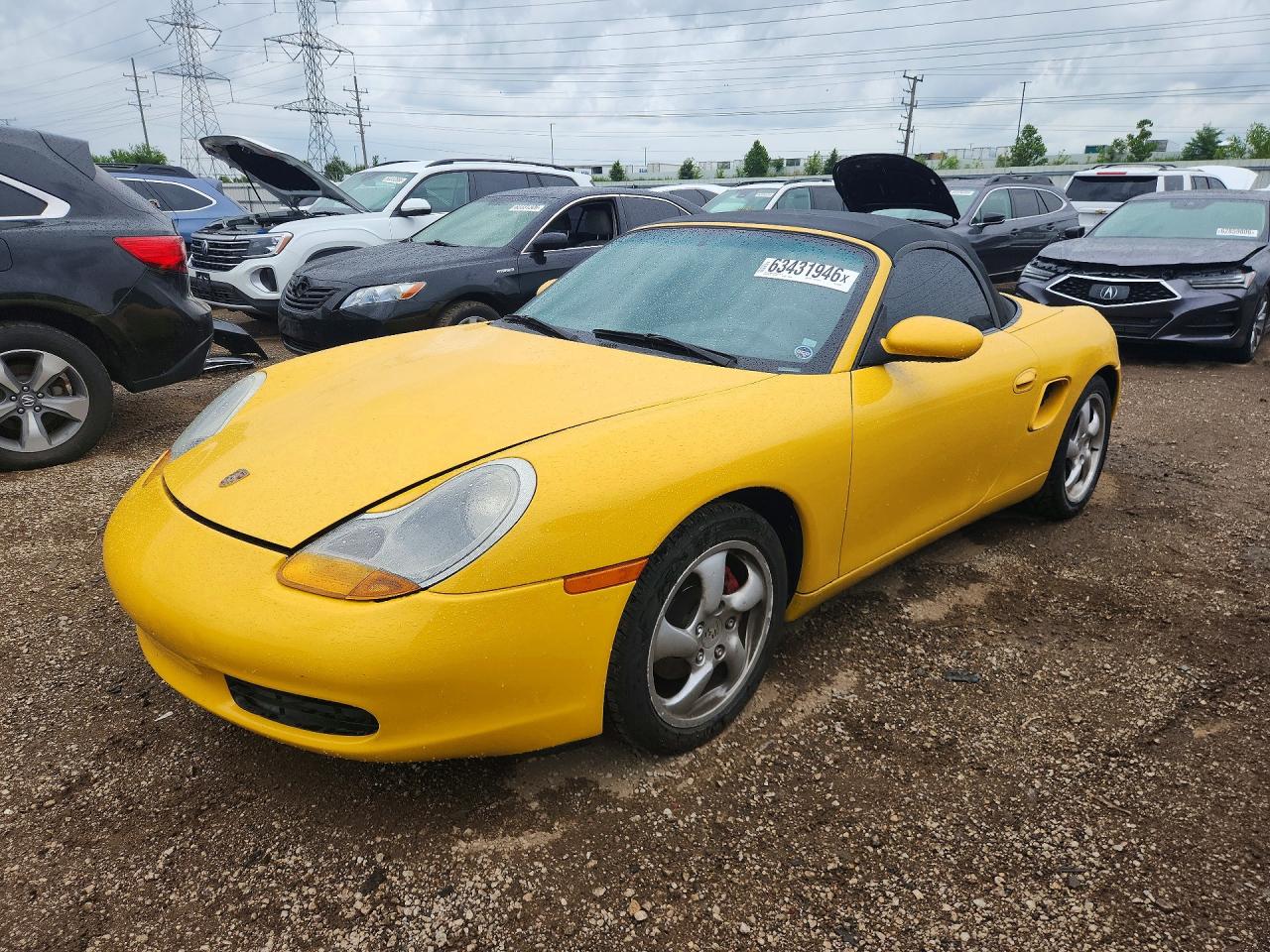 2000 Porsche Boxster Yellow vin: WP0CA2981YS620502