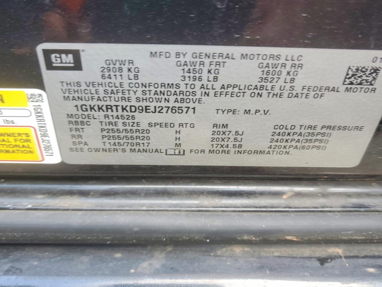2014 Gmc Acadia Denali Черный vin: 1GKKRTKD9EJ276571