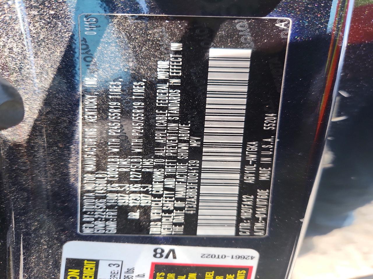 2015 Toyota Venza Le Black vin: 4T3ZA3BB3FU094139
