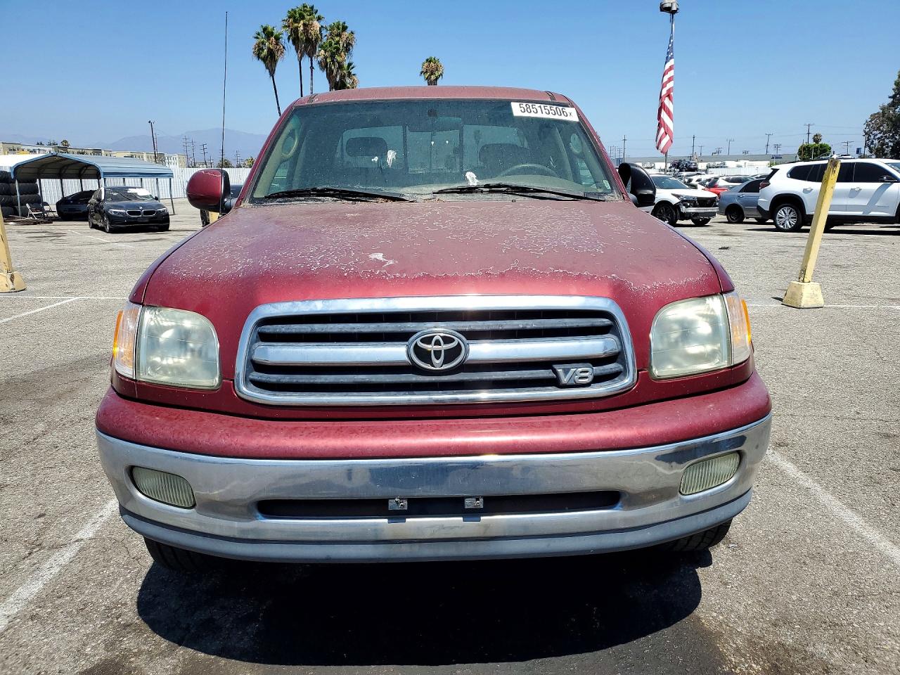 2002 Toyota Tundra Access Cab Limited Red vin: 5TBBT48162S289561