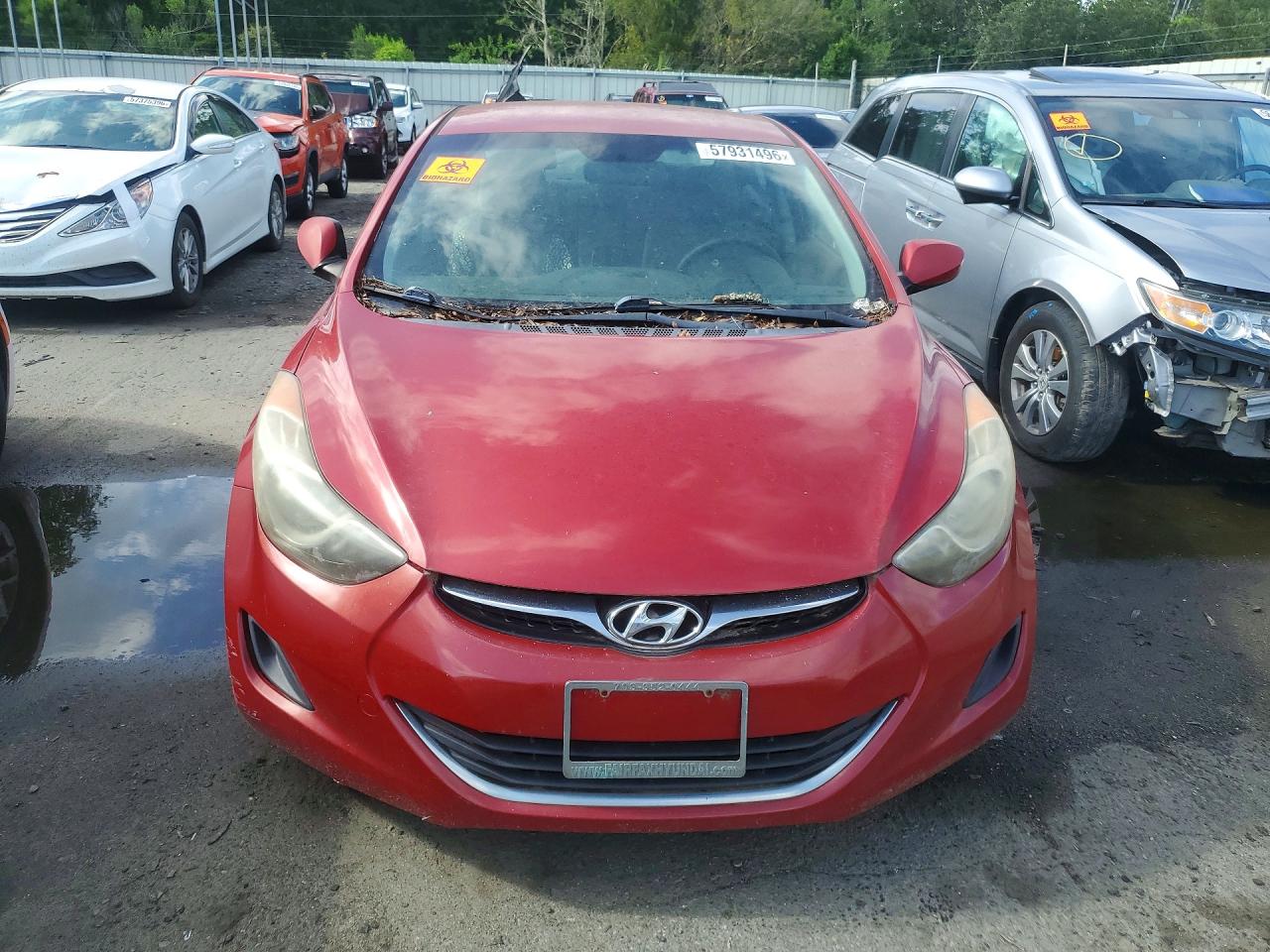 2013 Hyundai Elantra Gls Red vin: KMHDH4AE6DU936243