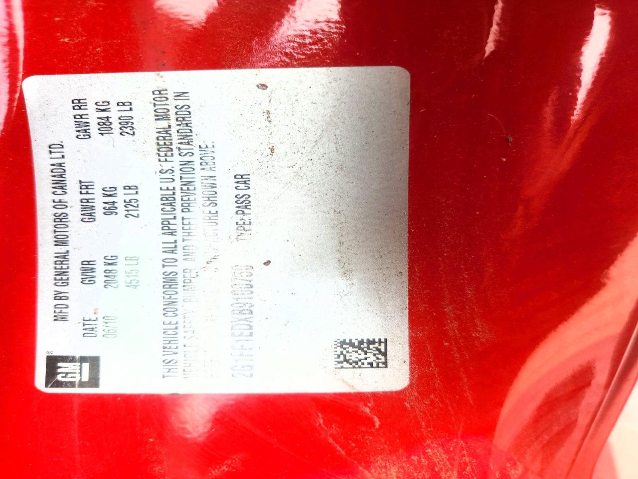 2011 Chevrolet Camaro Lt Red vin: 2G1FF1EDXB9100750