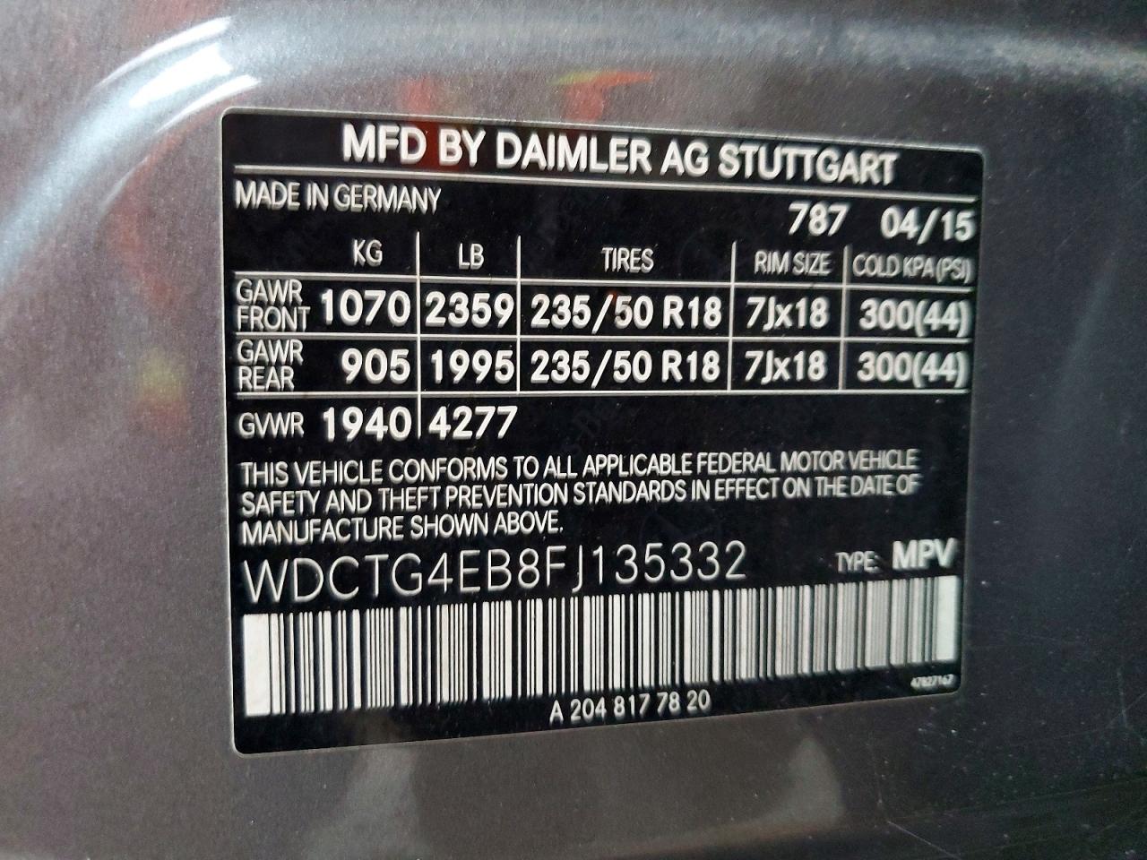 2015 Mercedes-benz Gla 250 Gray vin: WDCTG4EB8FJ135332