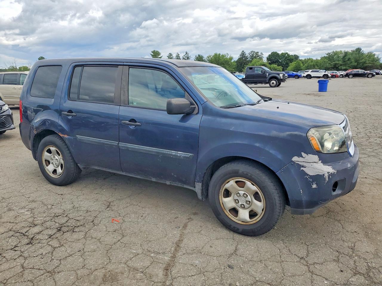 2010 Honda Pilot Lx Blue vin: 5FNYF4H27AB016777