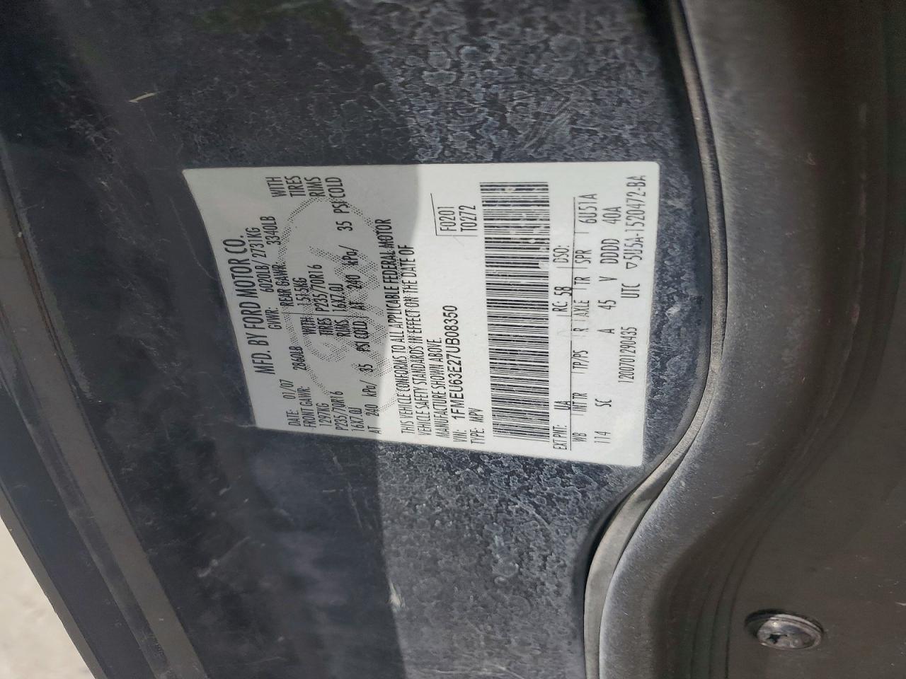 2007 Ford Explorer Xlt Black vin: 1FMEU63E27UB08350