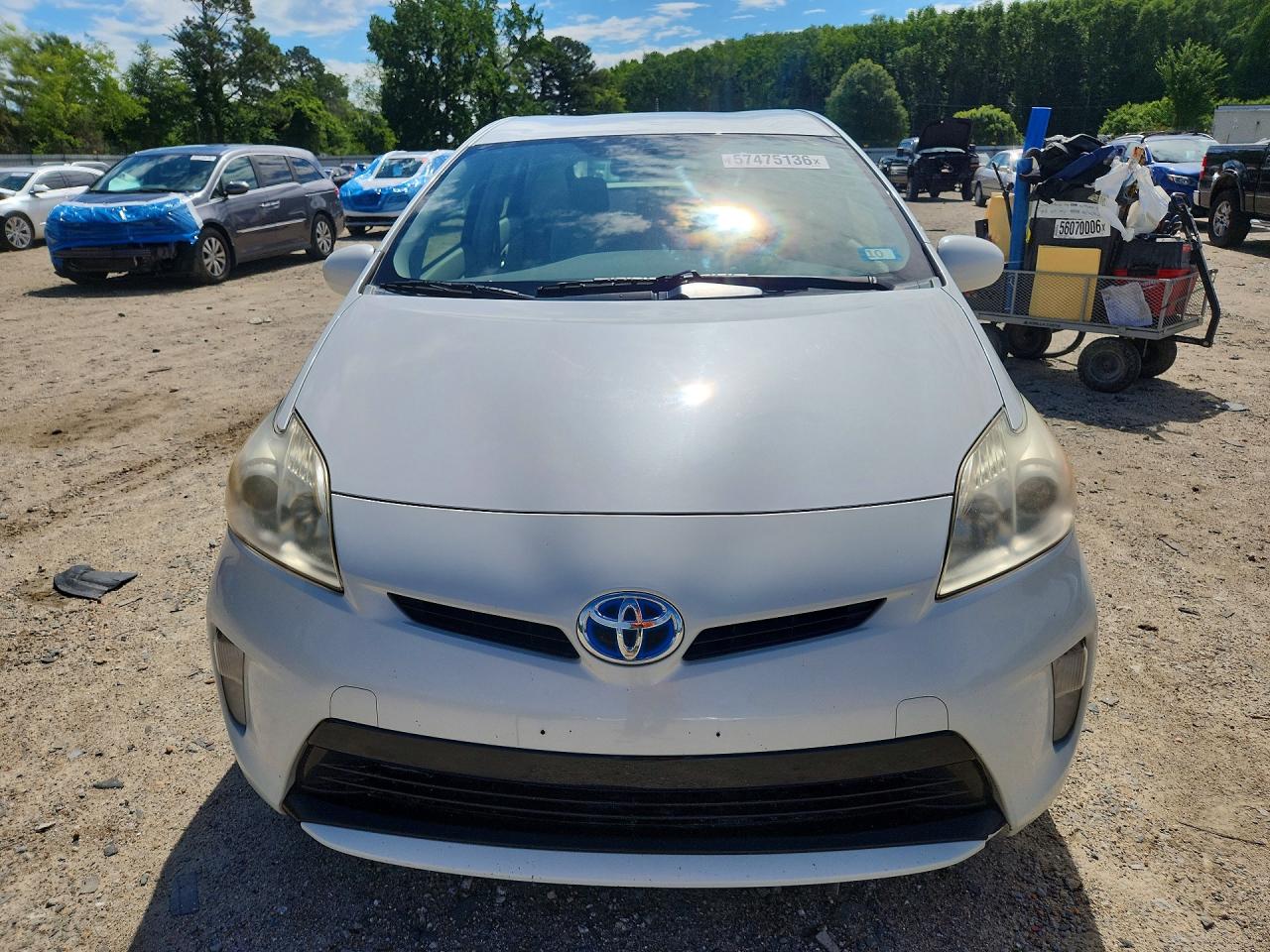 2012 Toyota Prius Two White vin: JTDKN3DU0C0334476