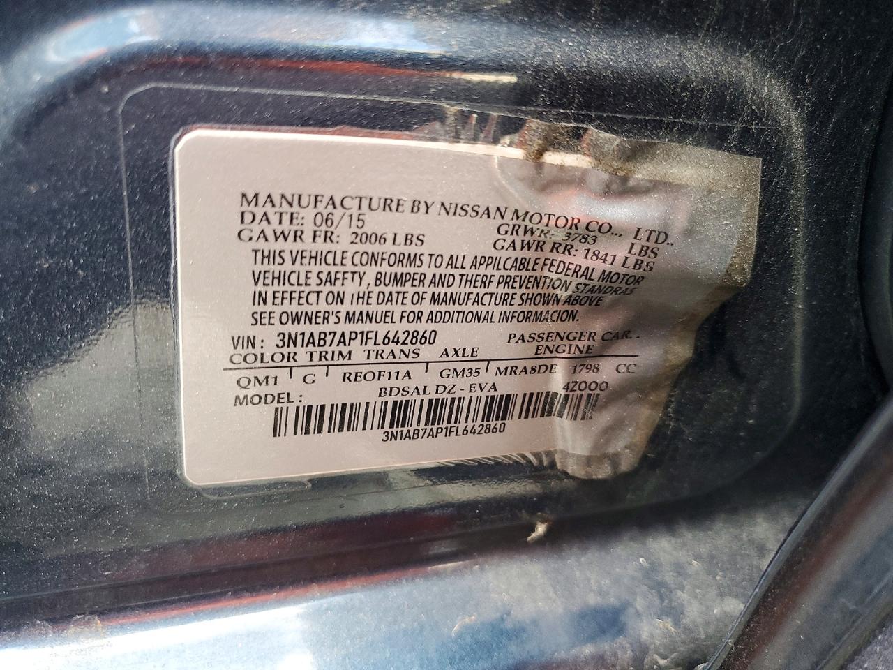 2015 Nissan Sentra Sv Синий vin: 3N1AB7AP1FL642860