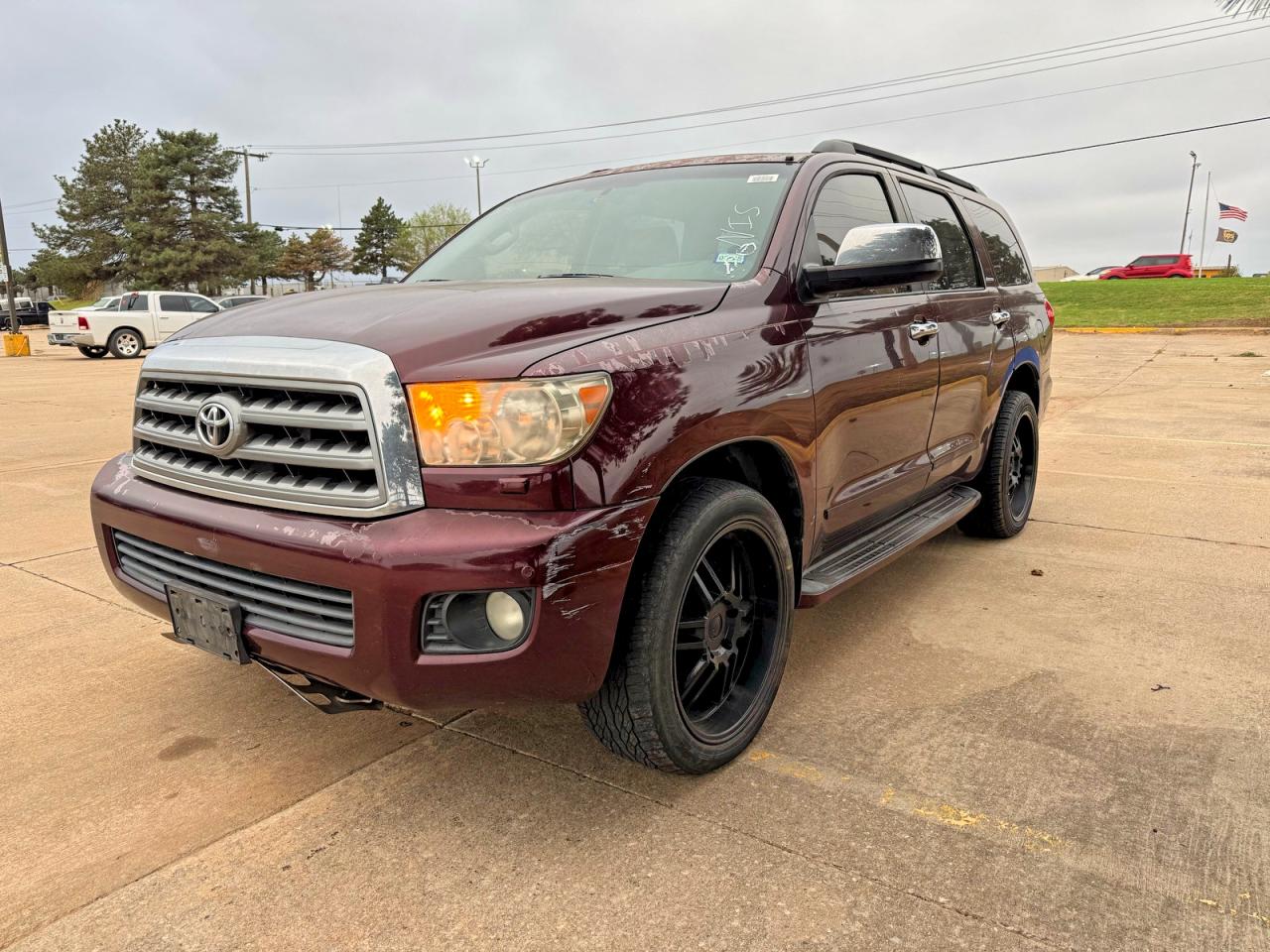 2008 Toyota Sequoia Limited Maroon vin: 5TDBY68A68S011143