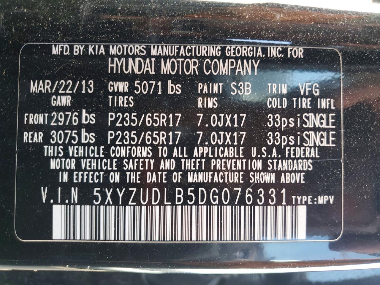 2013 Hyundai Santa Fe Sport 2.4l Черный vin: 5XYZUDLB5DG076331