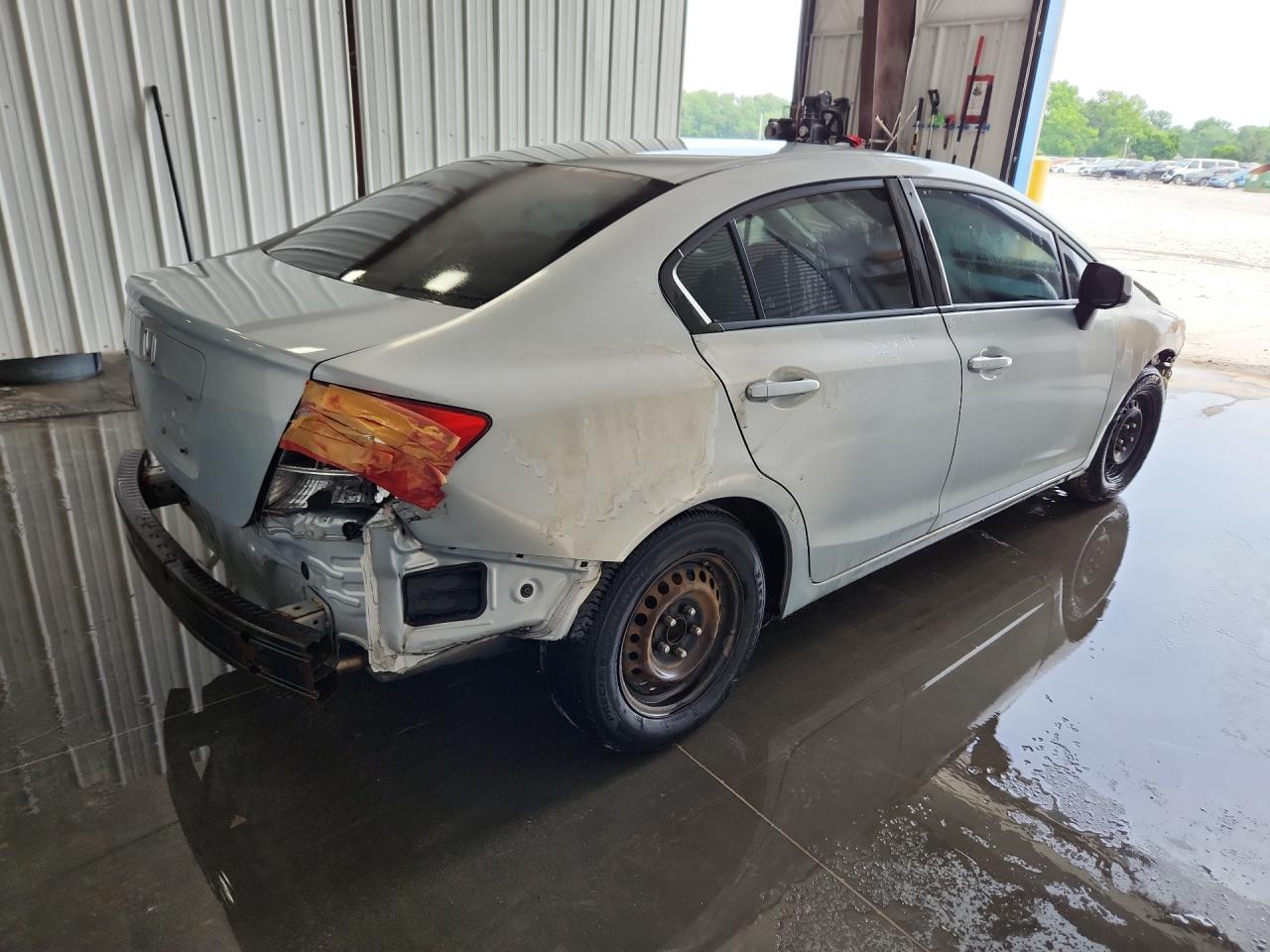 2012 Honda Civic Lx Blue vin: 19XFB2F5XCE073892 Damage: Right Qtr Panel, Peeling, > 12 Inches