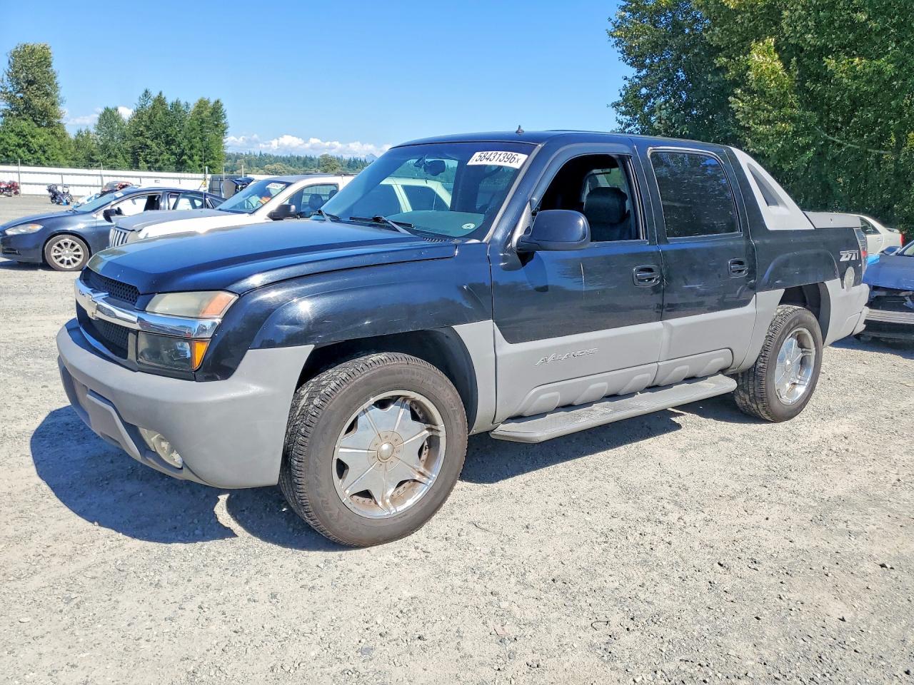 2002 Chevrolet Avalanche K1500 Black vin: 3GNEK13T72G162774