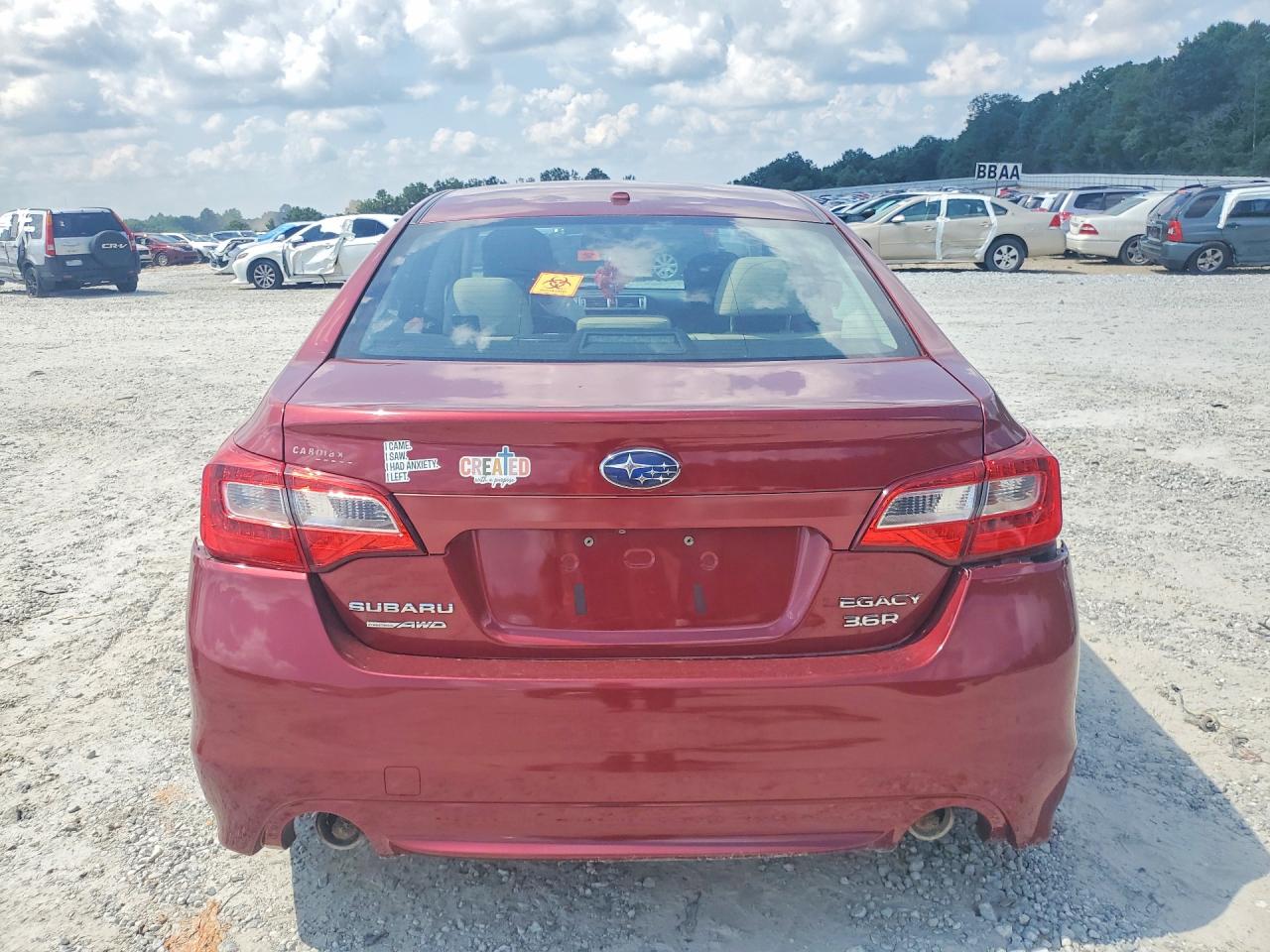 2015 Subaru Legacy 3.6r Limited Red vin: 4S3BNEL6XF3063069