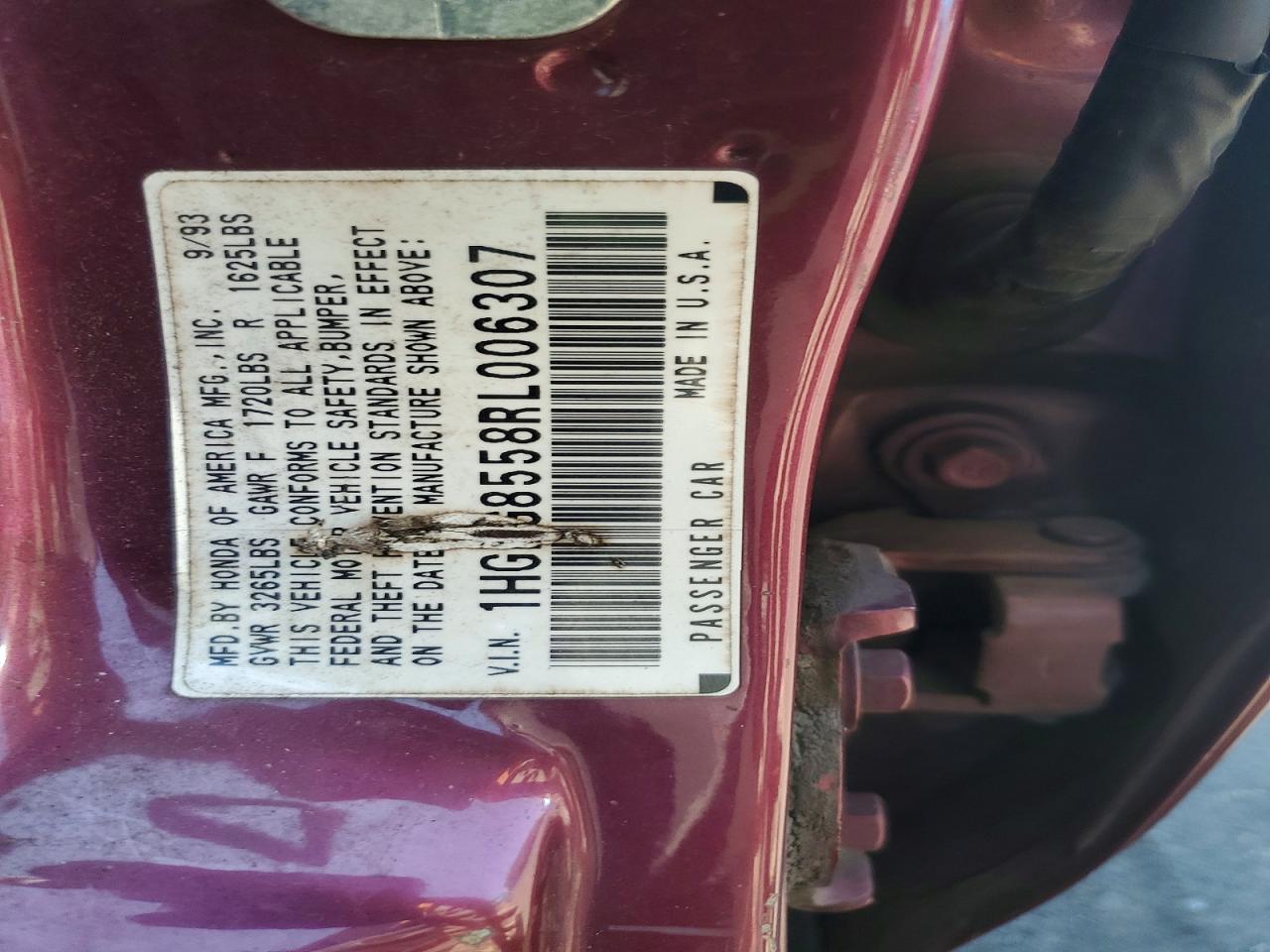 1994 Honda Civic Lx Purple vin: 1HGEG8558RL006307
