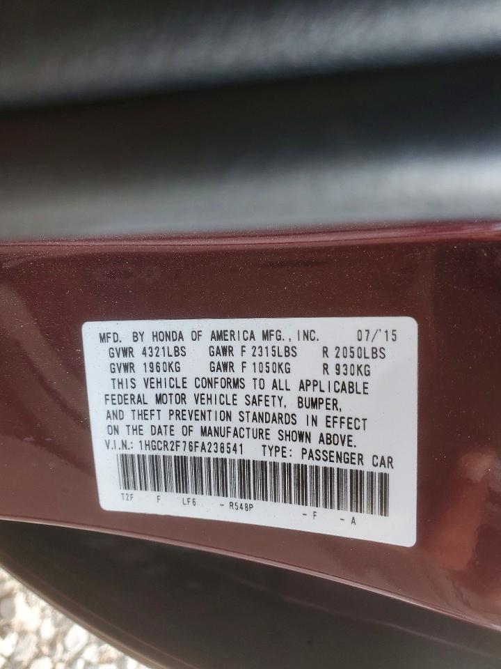 2015 Honda Accord Ex Burgundy vin: 1HGCR2F76FA238541