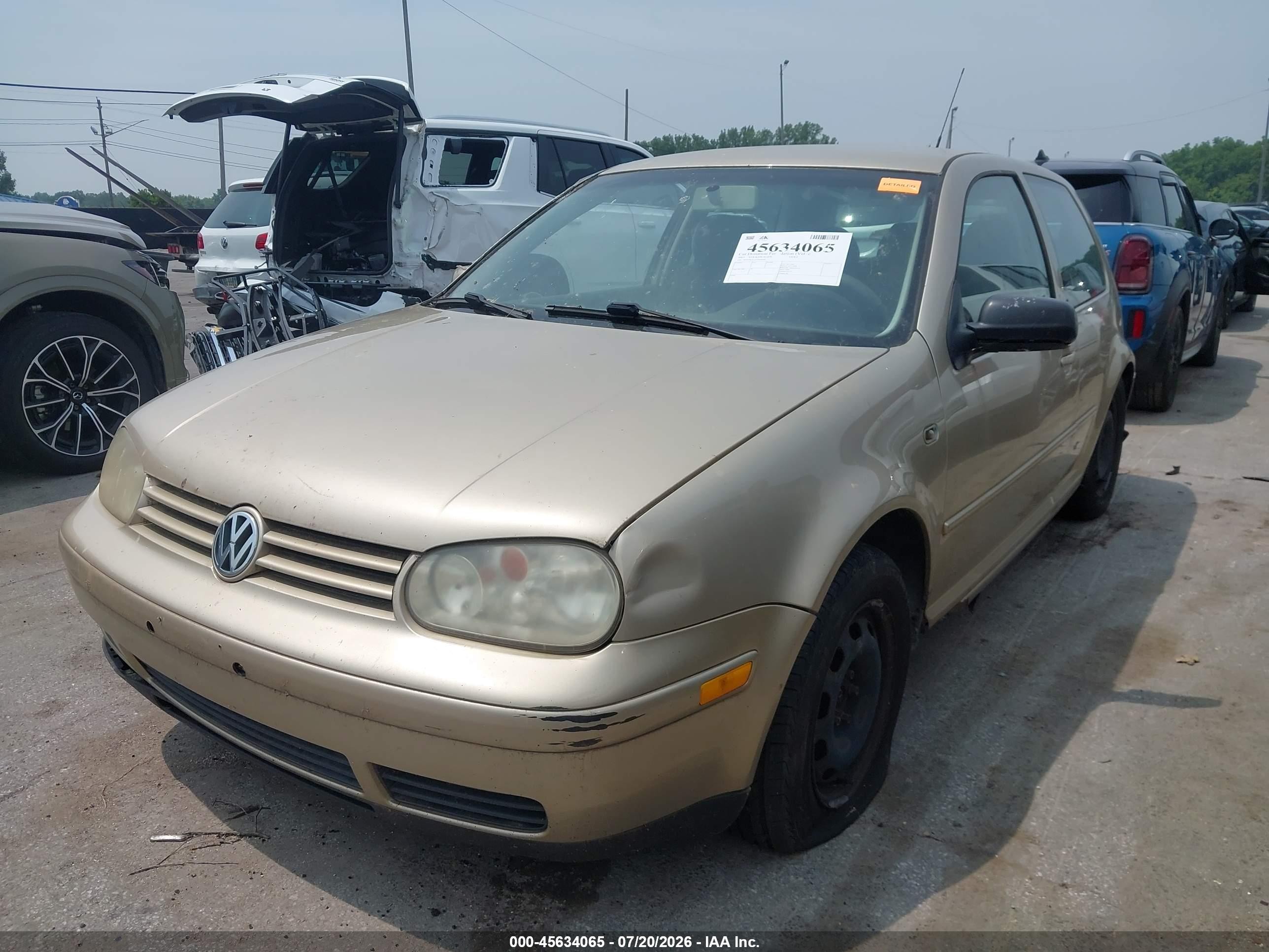 2003 Volkswagen Golf   Gold vin: 9BWBK61J234058983