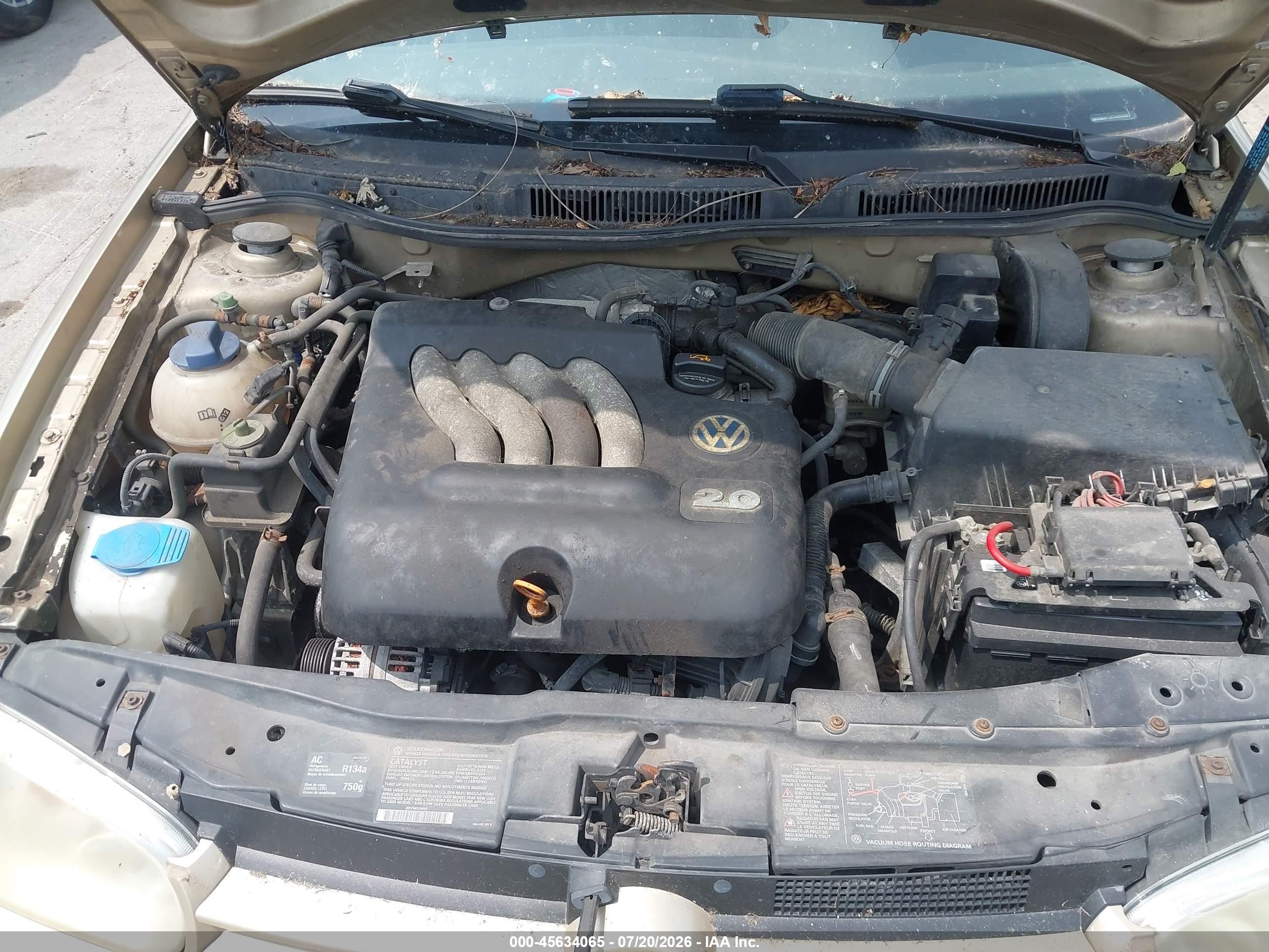 2003 Volkswagen Golf   Gold vin: 9BWBK61J234058983