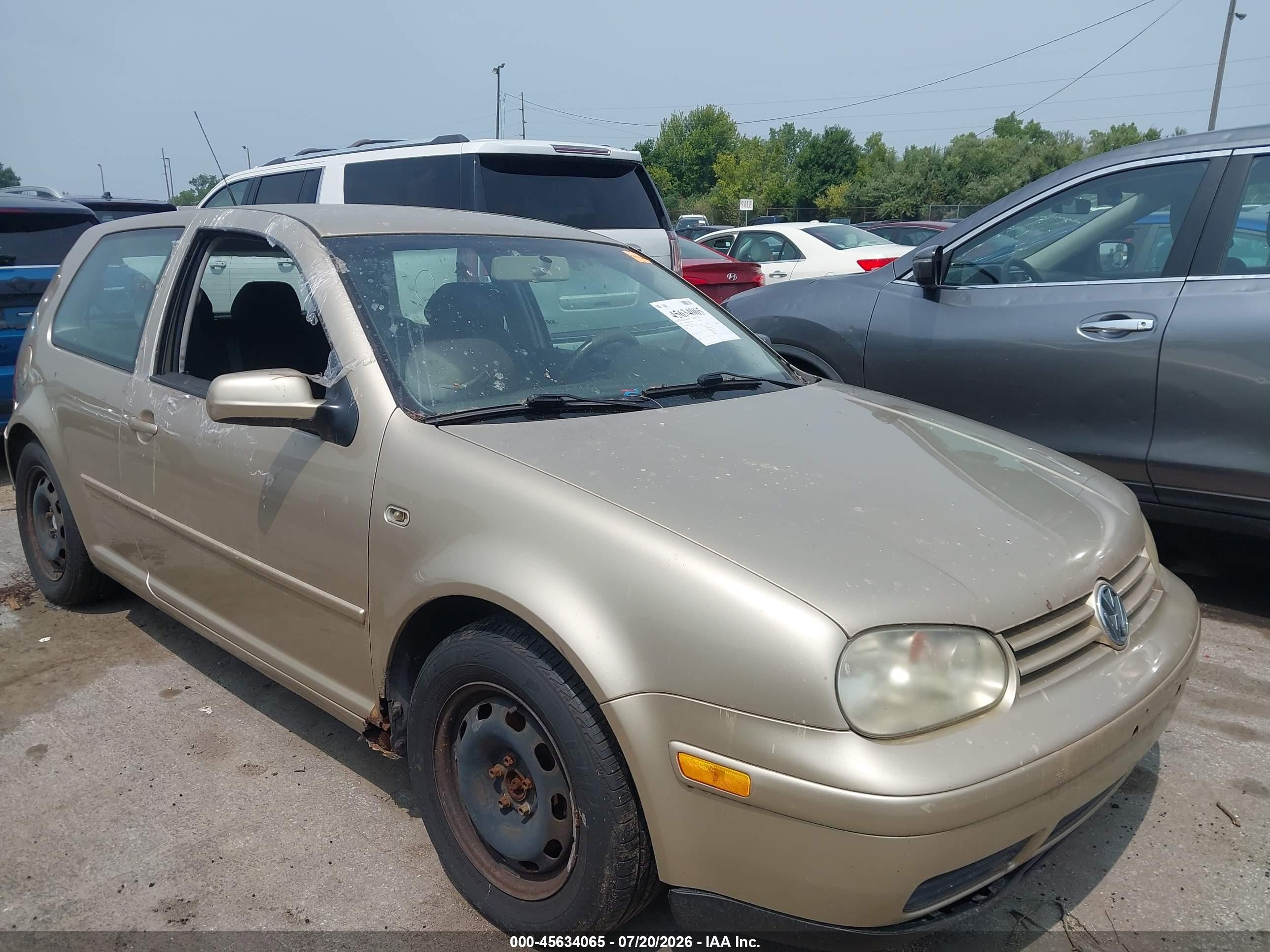2003 Volkswagen Golf   Gold vin: 9BWBK61J234058983