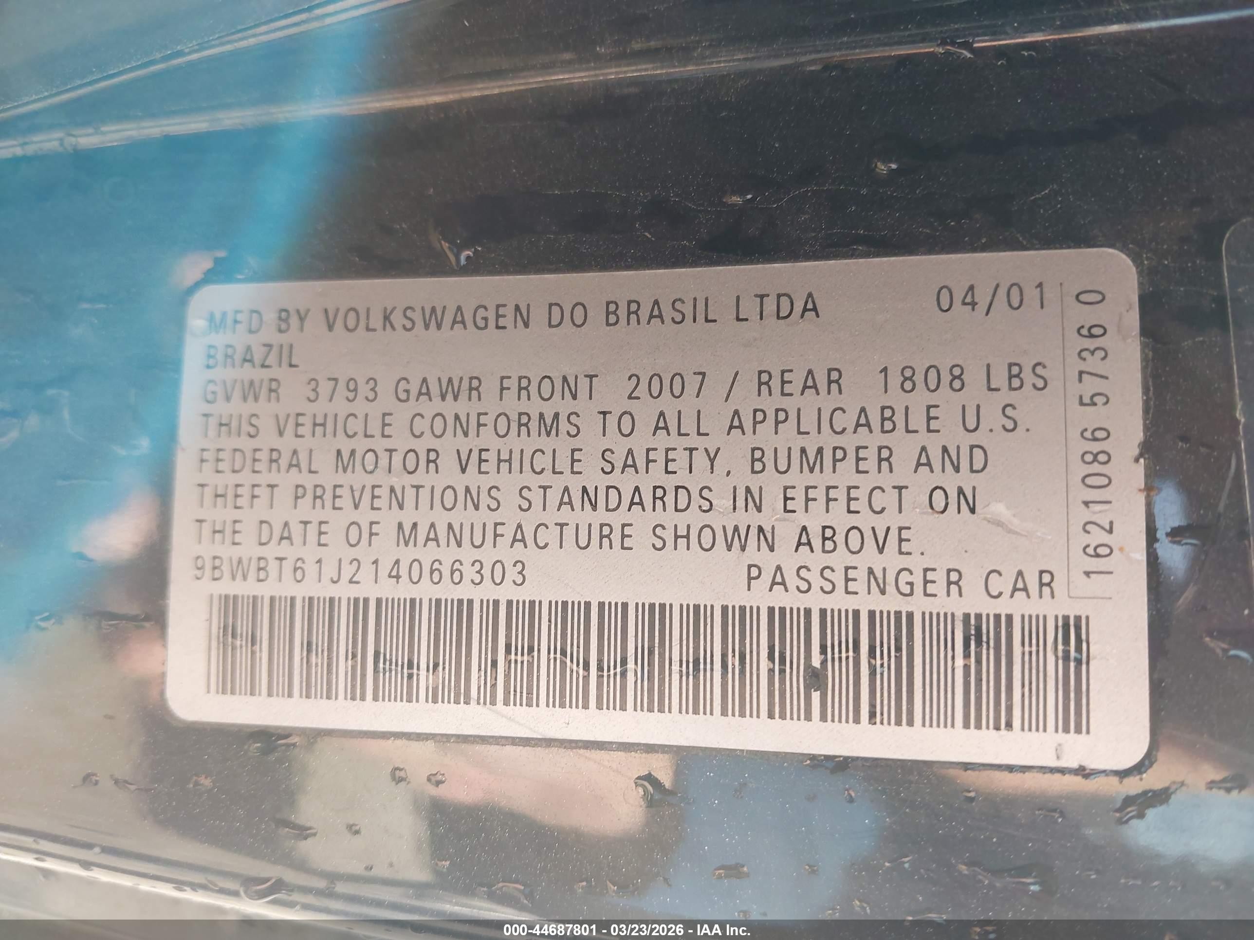 2001 Volkswagen Golf Gl Черный vin: 9BWBT61J214066303