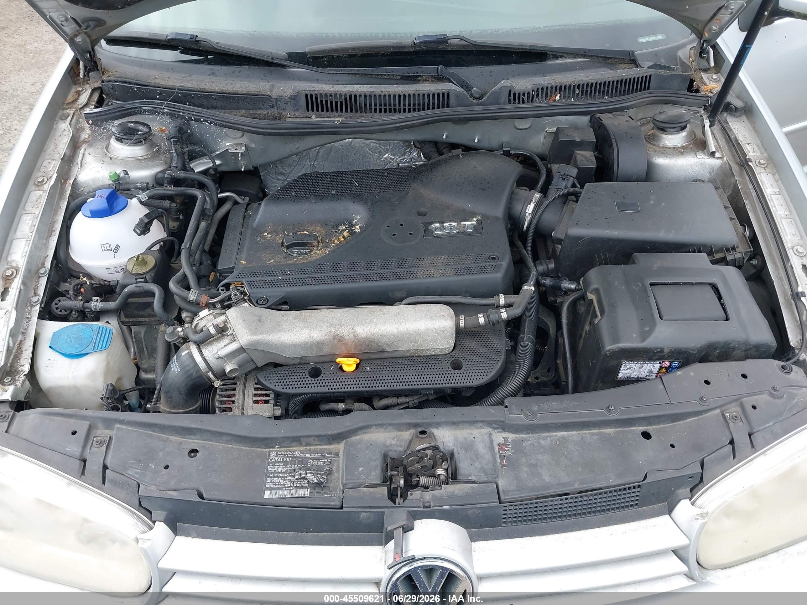 2003 Volkswagen Gti 1.8t Silver vin: 9BWDE61J034018546