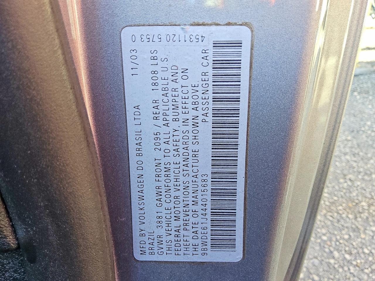 2004 Volkswagen Gti Silver vin: 9BWDE61J444015683