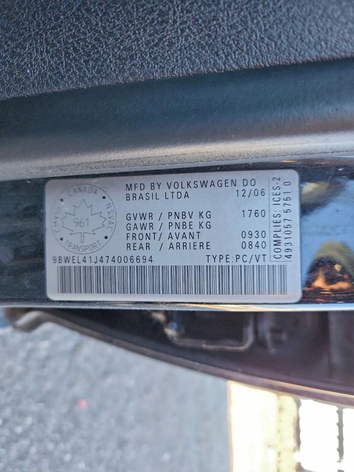 2007 Volkswagen City Golf Black vin: 9BWEL41J474006694