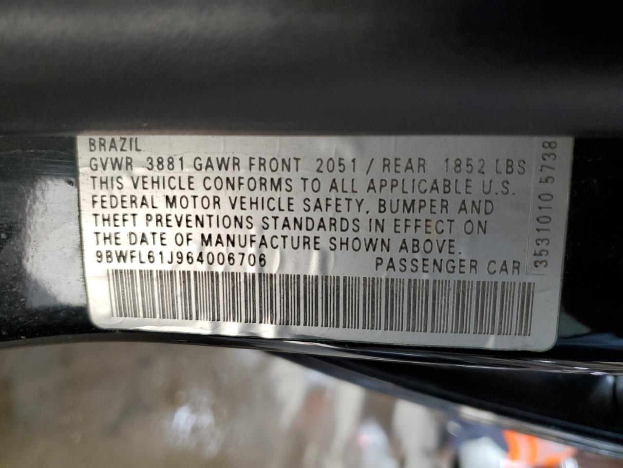 2006 Volkswagen Golf Gl Black vin: 9BWFL61J964006706