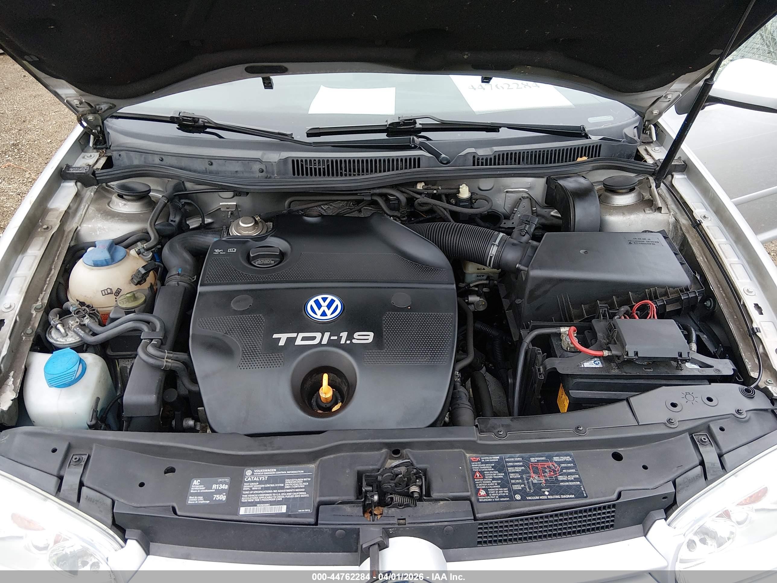 2003 Volkswagen Golf Gl Tdi Silver vin: 9BWFP61J334065461