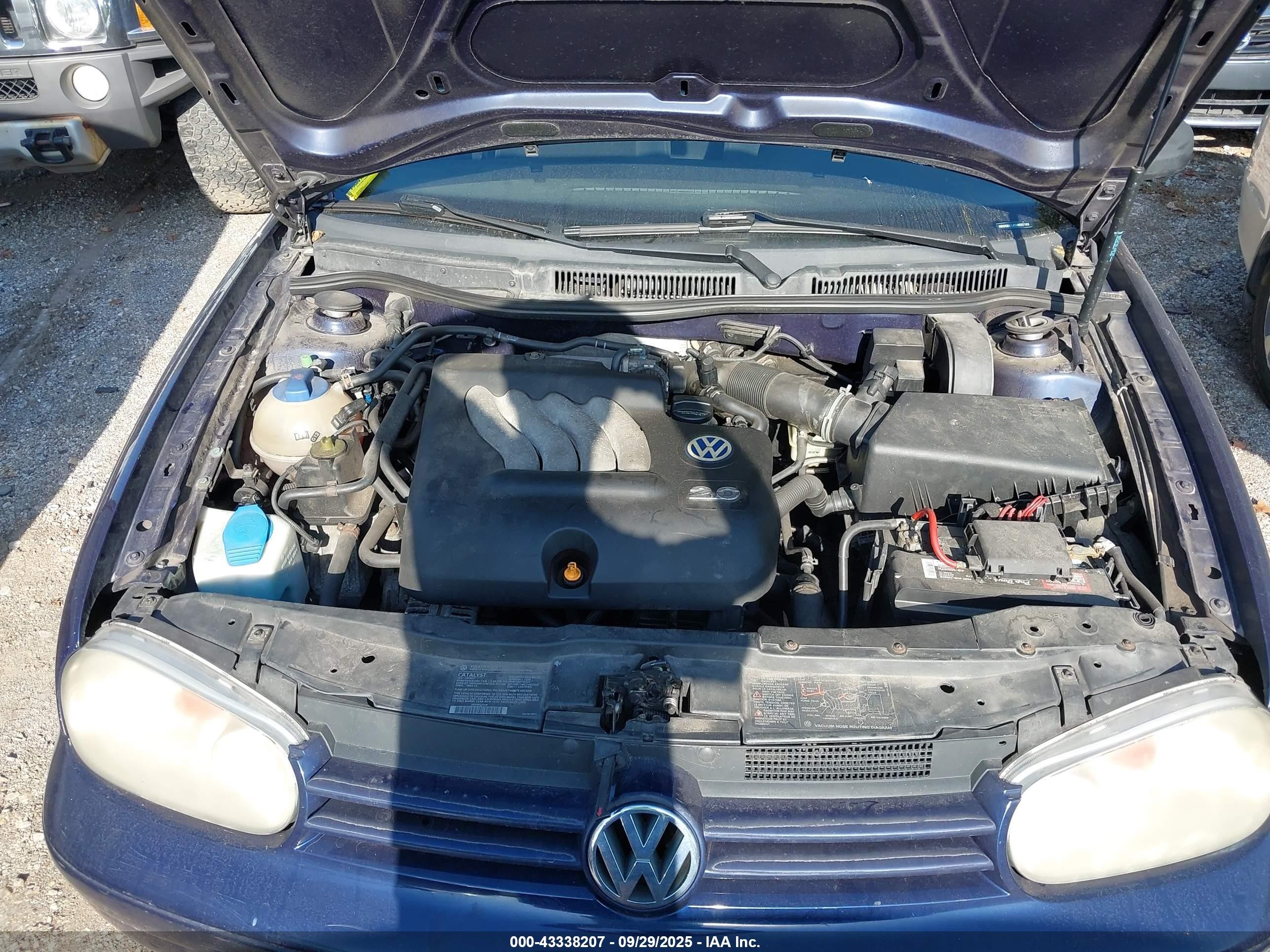 2003 Volkswagen Golf Gls 2.0l Blue vin: 9BWGK61J034032193