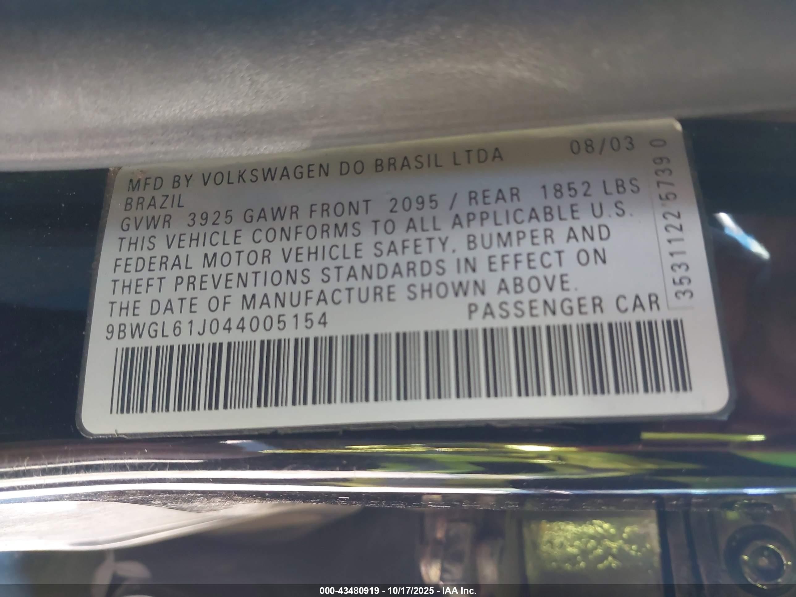 2004 Volkswagen Golf Gls 2.0l Черный vin: 9BWGL61J044005154