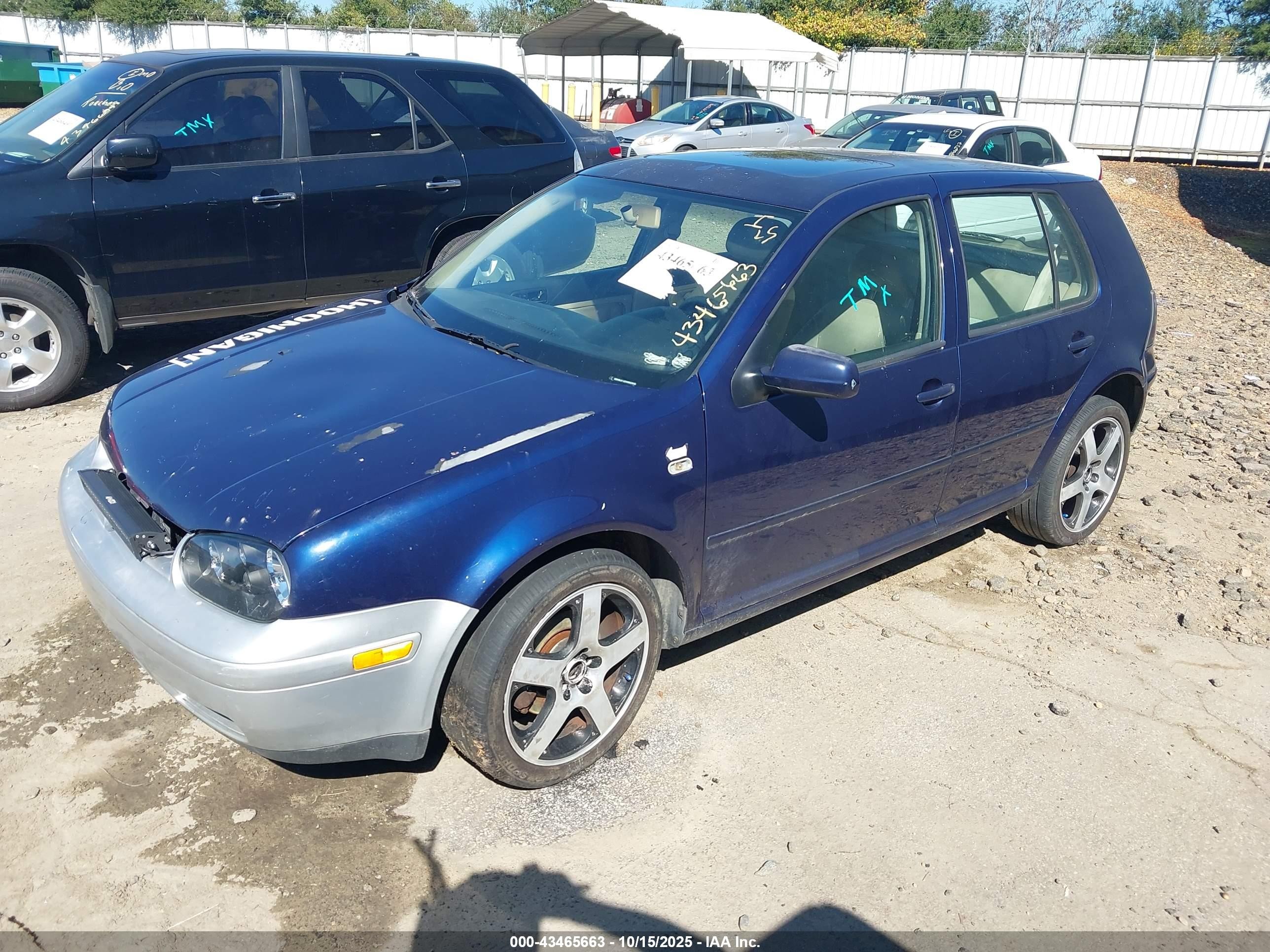 2004 Volkswagen Golf Gls 2.0l Blue vin: 9BWGL61J244002935