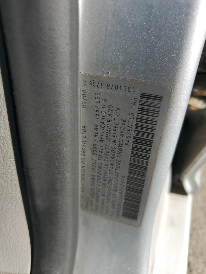 2004 Volkswagen Golf Gls Серебряный vin: 9BWGL61J344032445