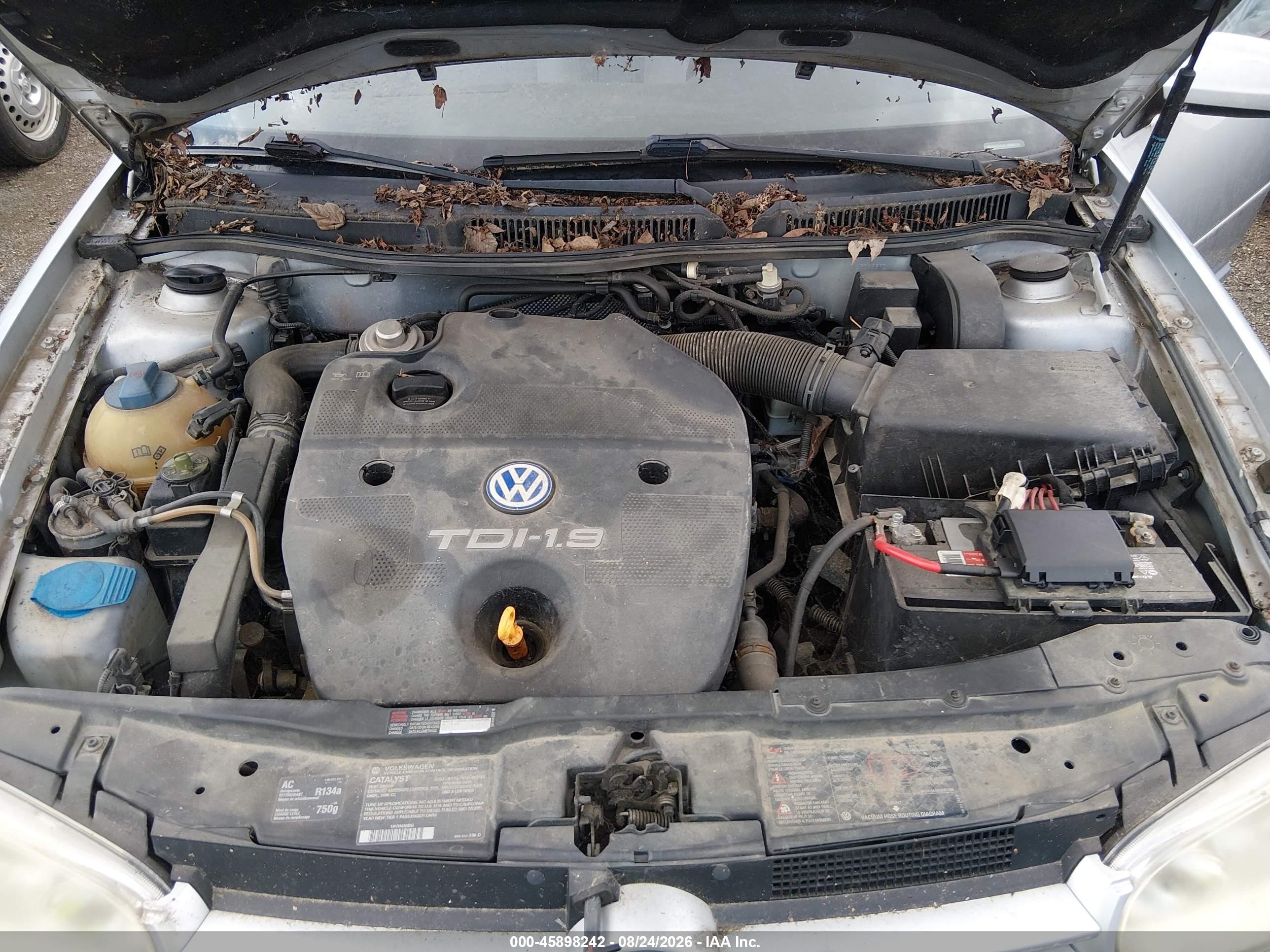 2001 Volkswagen Golf Gls Tdi Silver vin: 9BWGP21J314008106