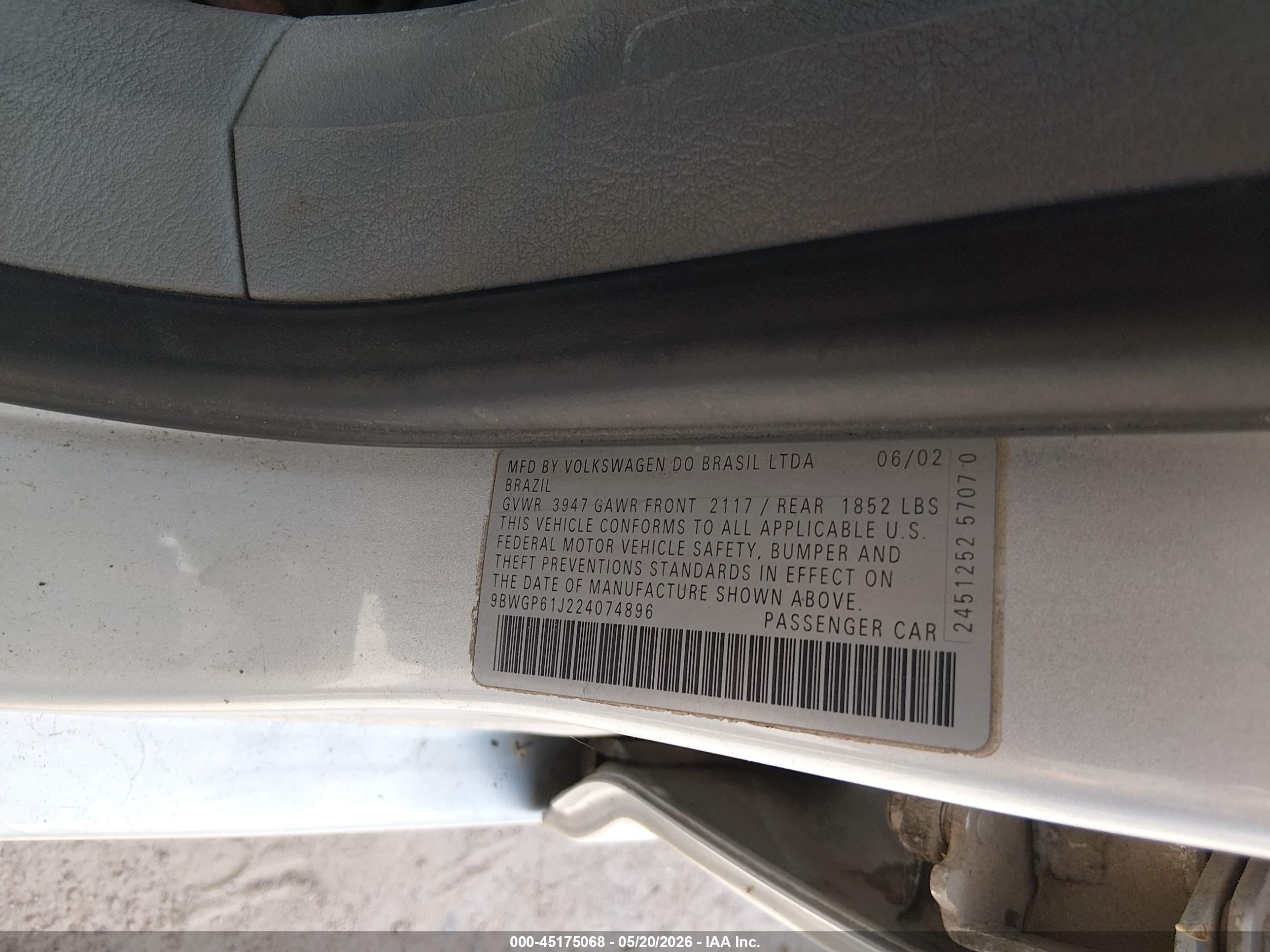 2002 Volkswagen Golf Gls Tdi Silver vin: 9BWGP61J224074896