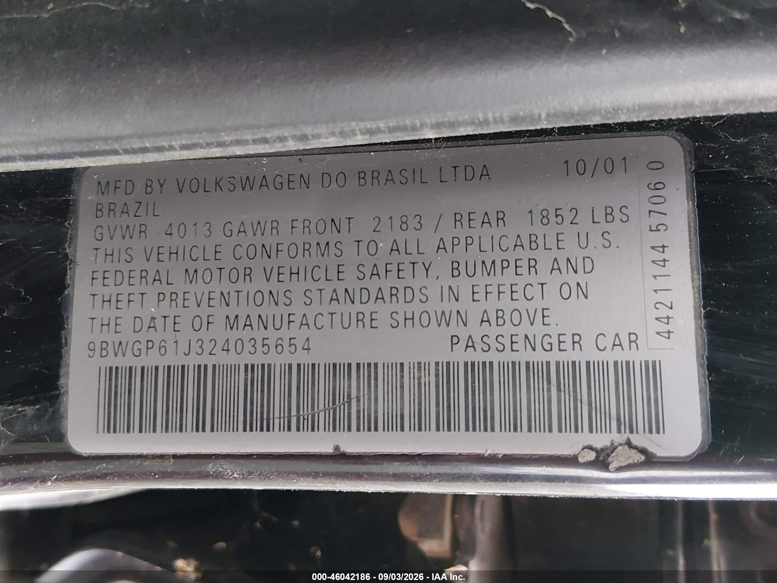 2002 Volkswagen Golf Gls Tdi Черный vin: 9BWGP61J324035654