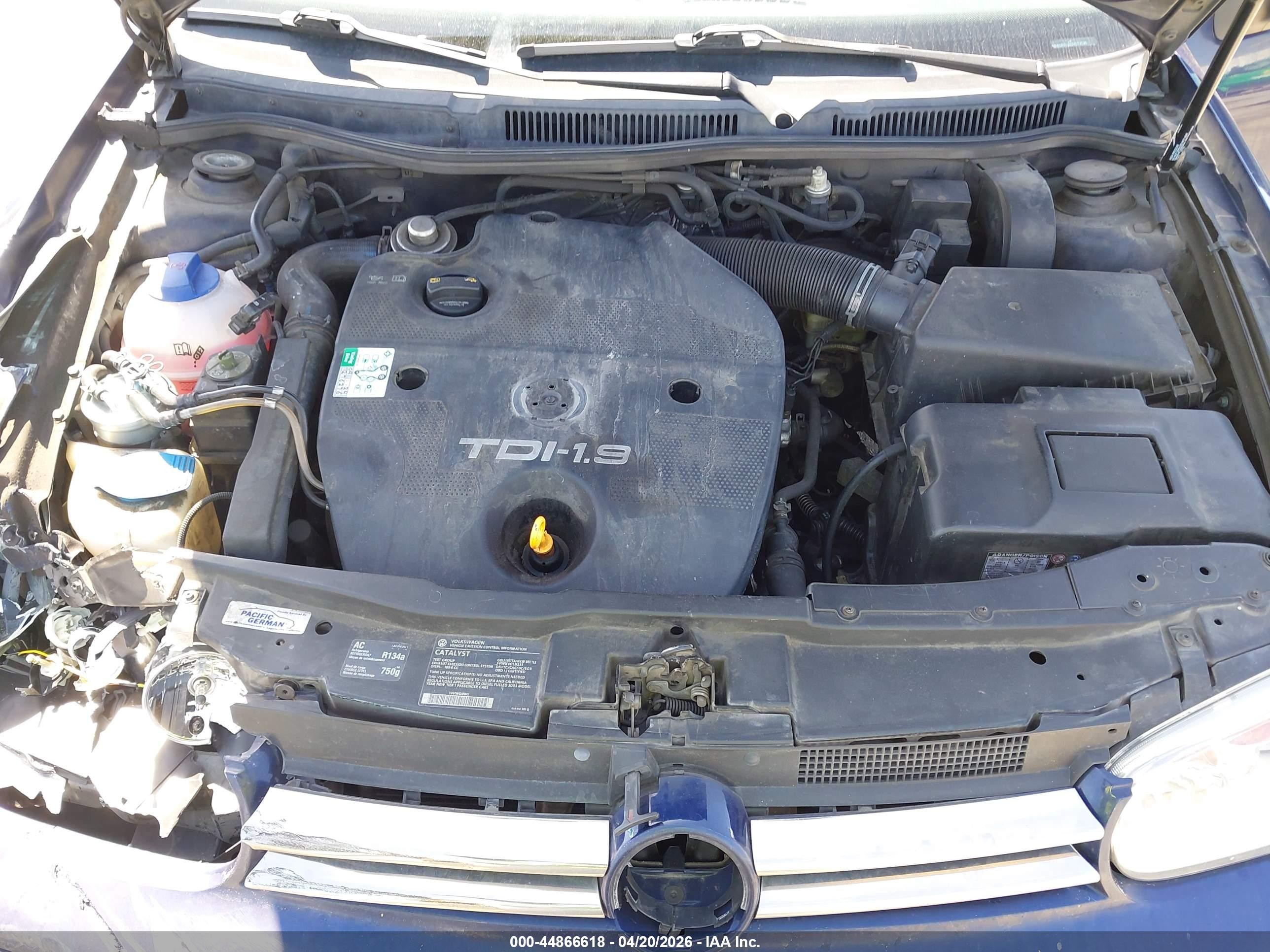 2003 Volkswagen Golf Gls Tdi Blue vin: 9BWGP61J634072036