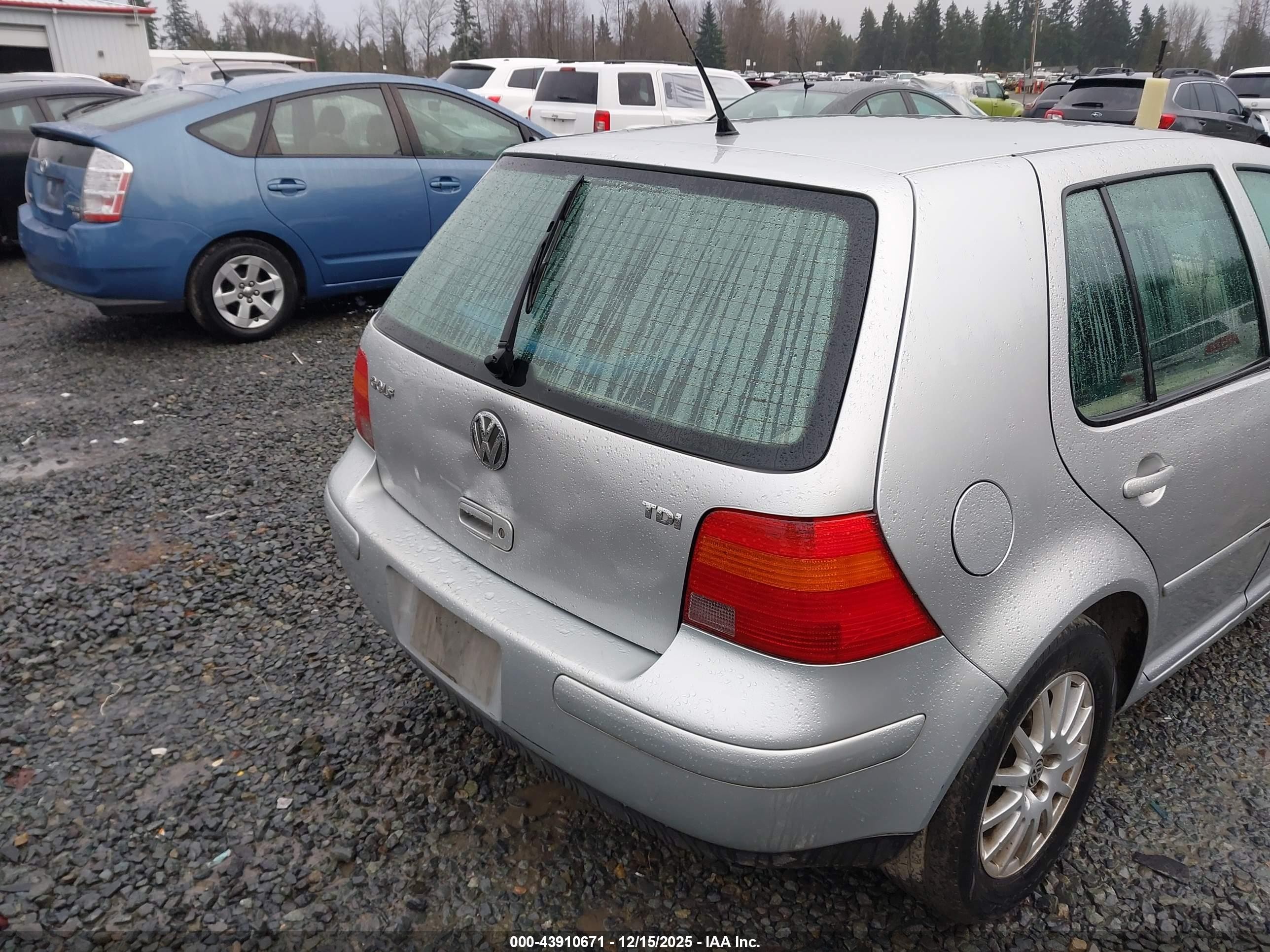 2003 Volkswagen Golf Gls Tdi Silver vin: 9BWGP61J634072215