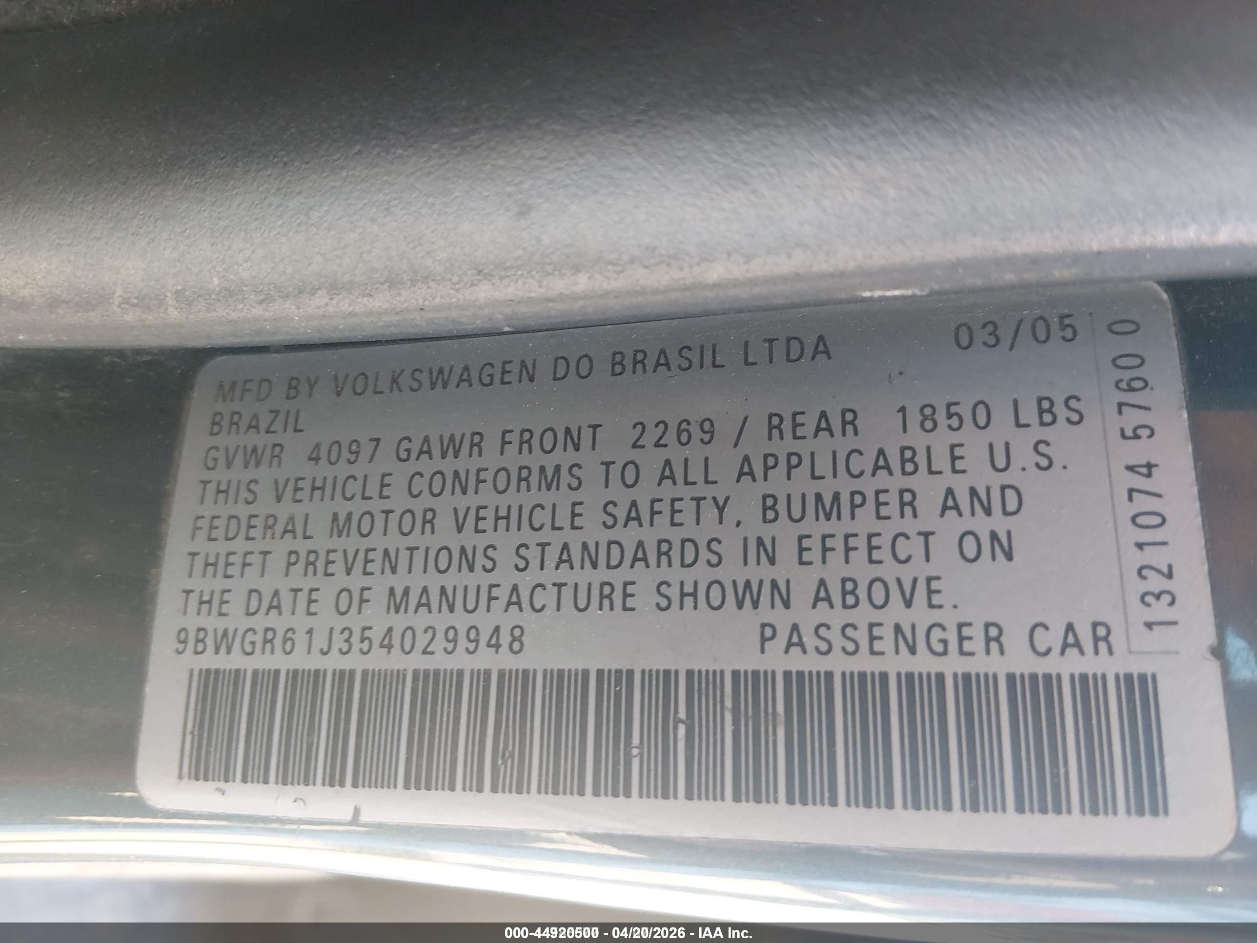 2005 Volkswagen Golf Gls Tdi Серый vin: 9BWGR61J354029948