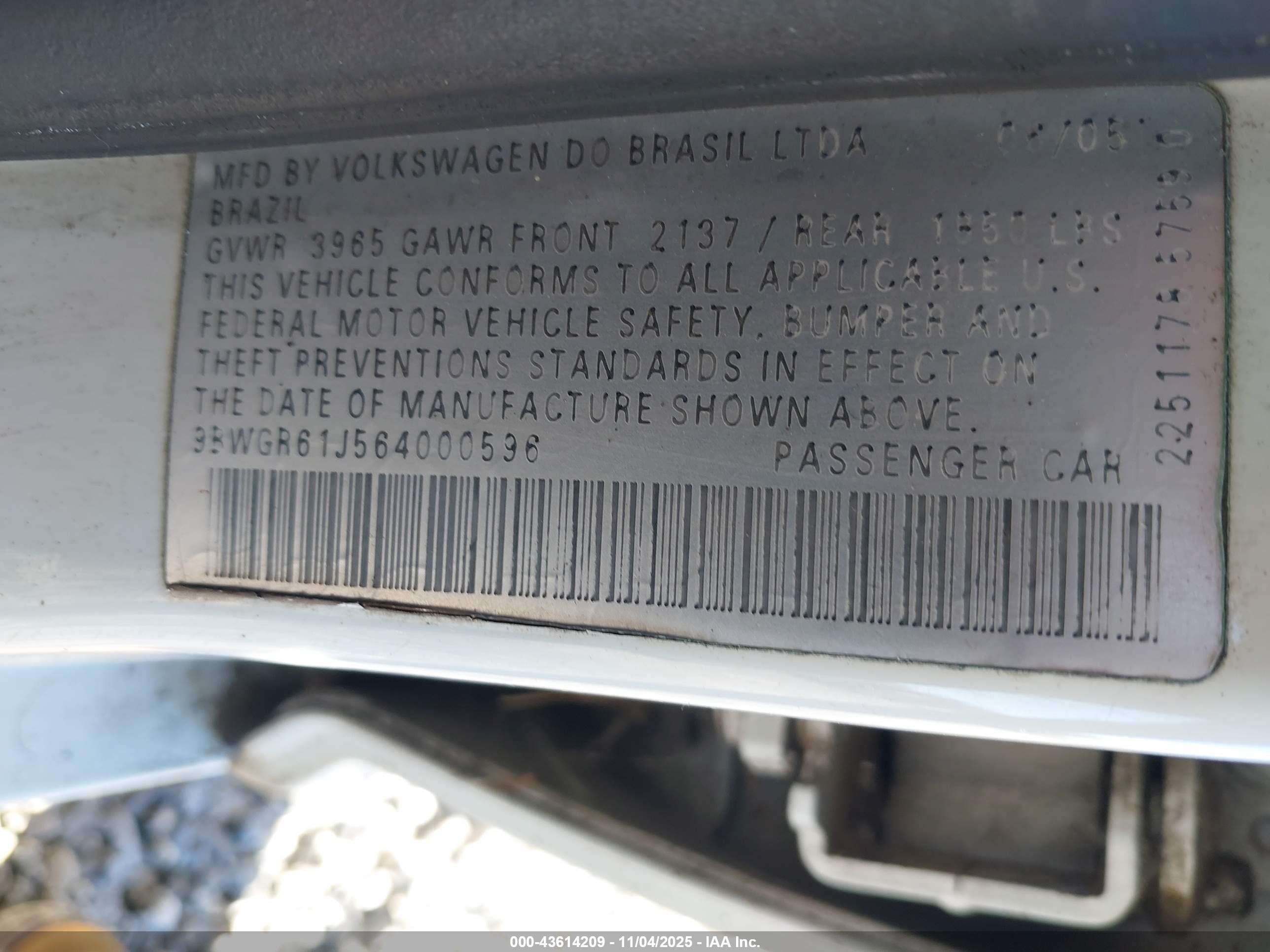 2006 Volkswagen Golf Gls Tdi White vin: 9BWGR61J564000596