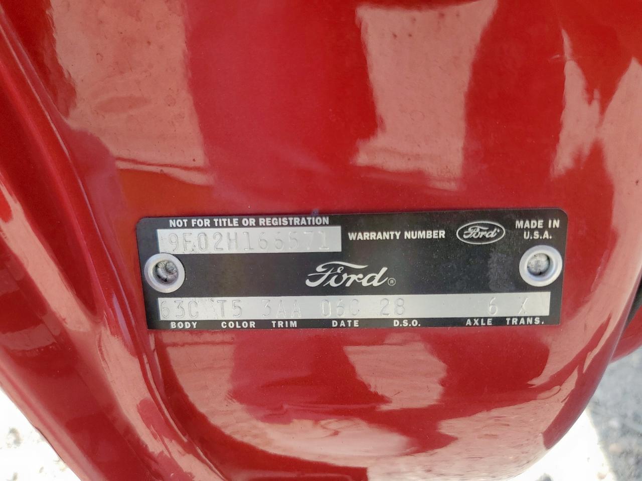 1969 Ford Mustang Red vin: 9F02H166571