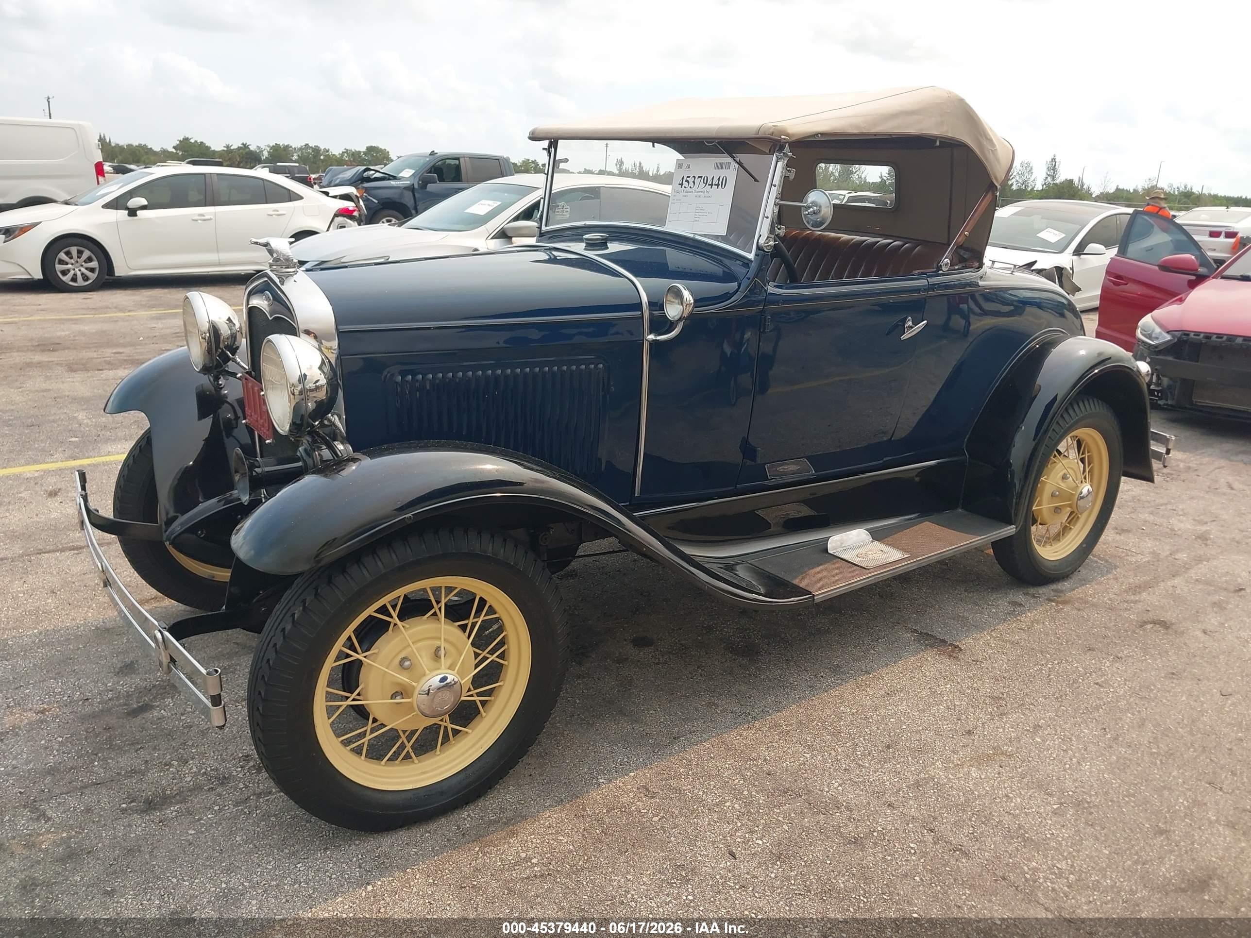 1970 Ford Model A Roadster Blue vin: A4142825