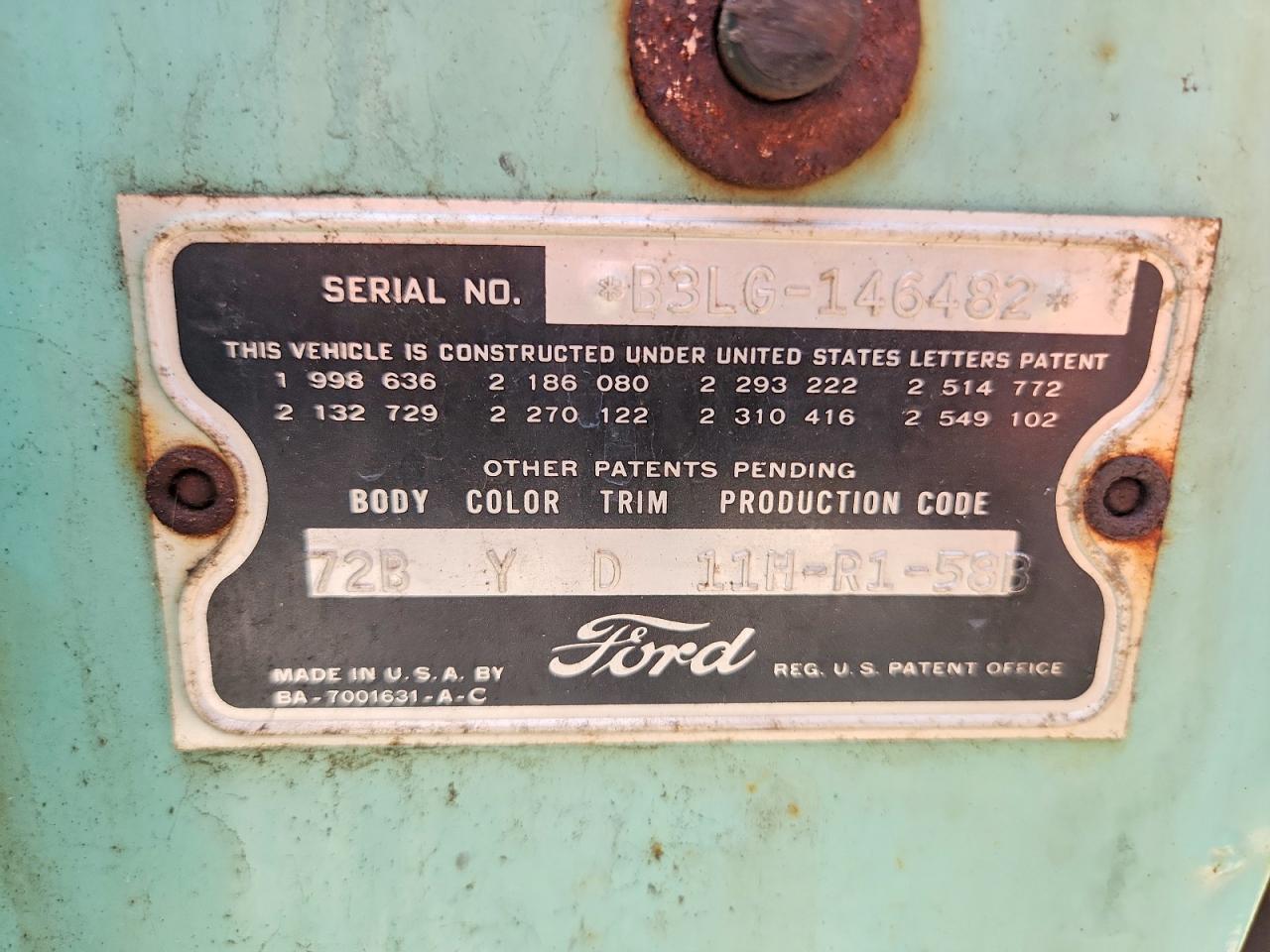 1953 Ford Customline Silver vin: B3LG146482